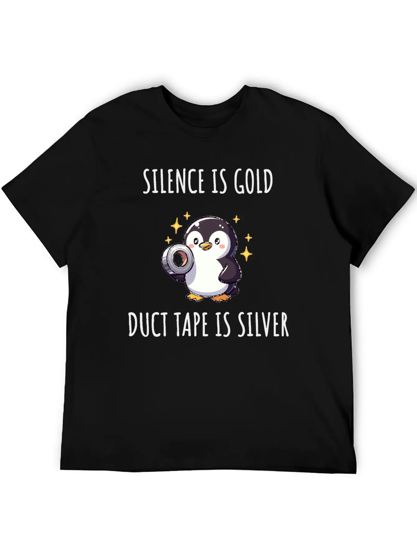Silence Is Golden Duct Tape Is Silver Penguin Modern Fit Casual T-Shirt ��� Clean And Versatile Design