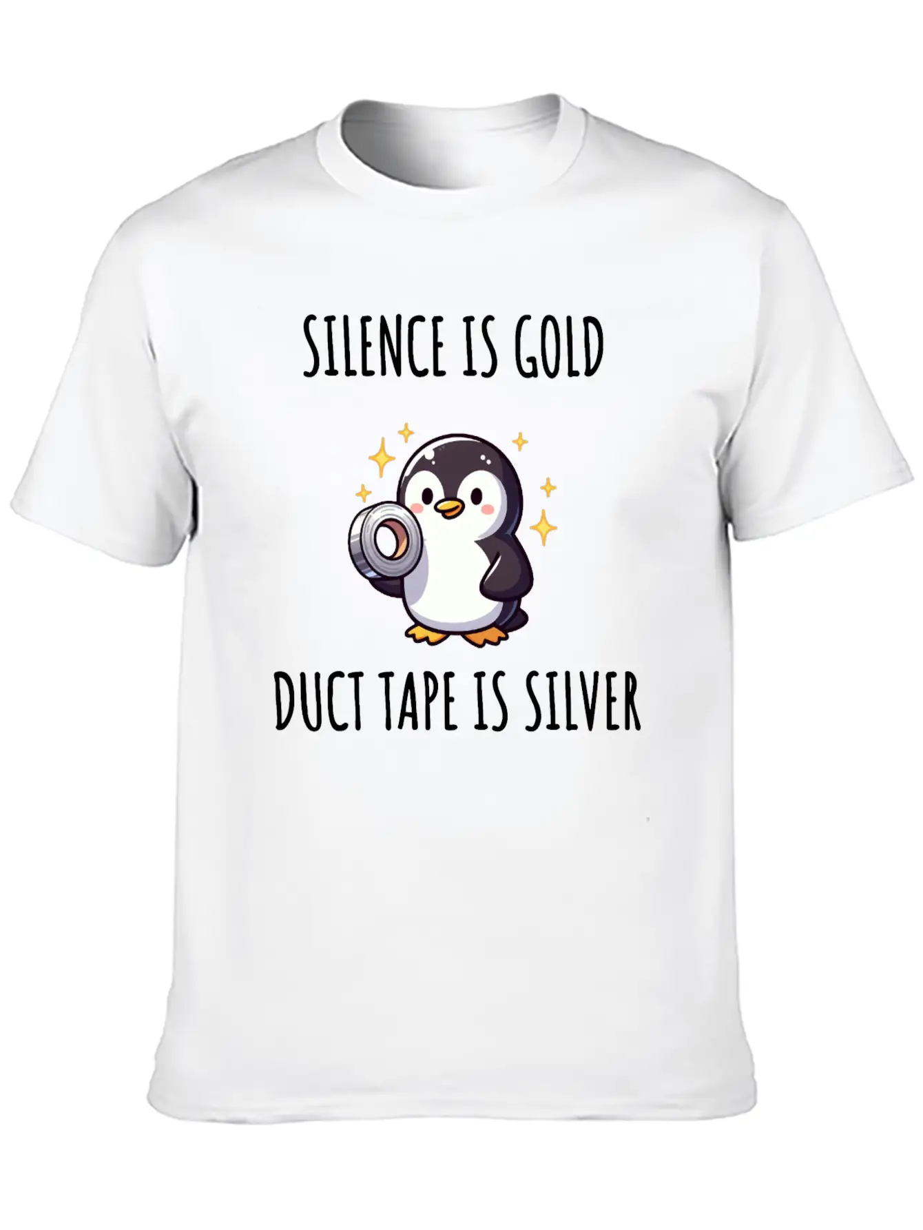 Silence Is Golden Duct Tape Is Silver Penguin Modern Fit Casual T-Shirt ��� Clean And Versatile Design