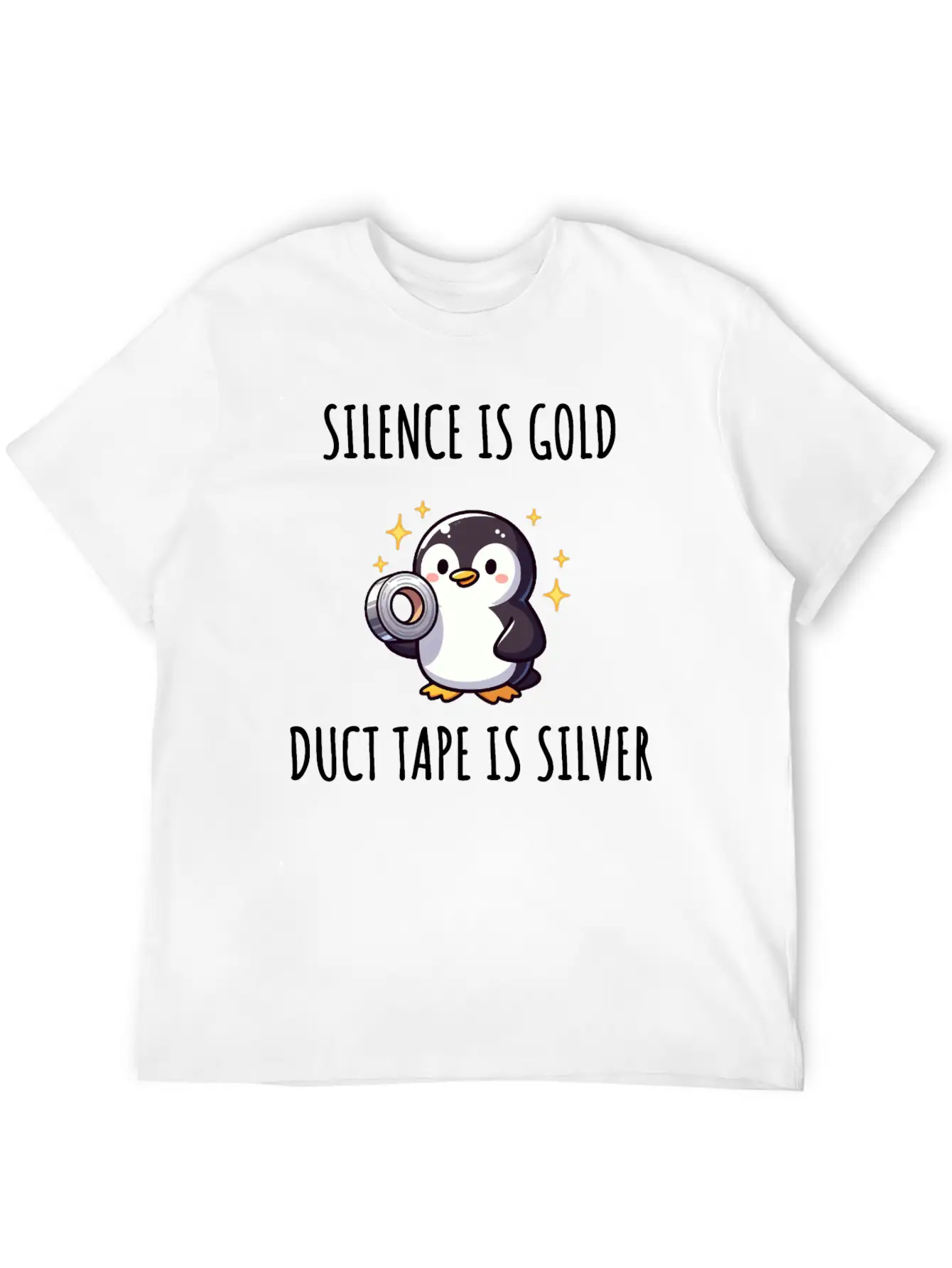 Silence Is Golden Duct Tape Is Silver Penguin Modern Fit Casual T-Shirt ��� Clean And Versatile Design