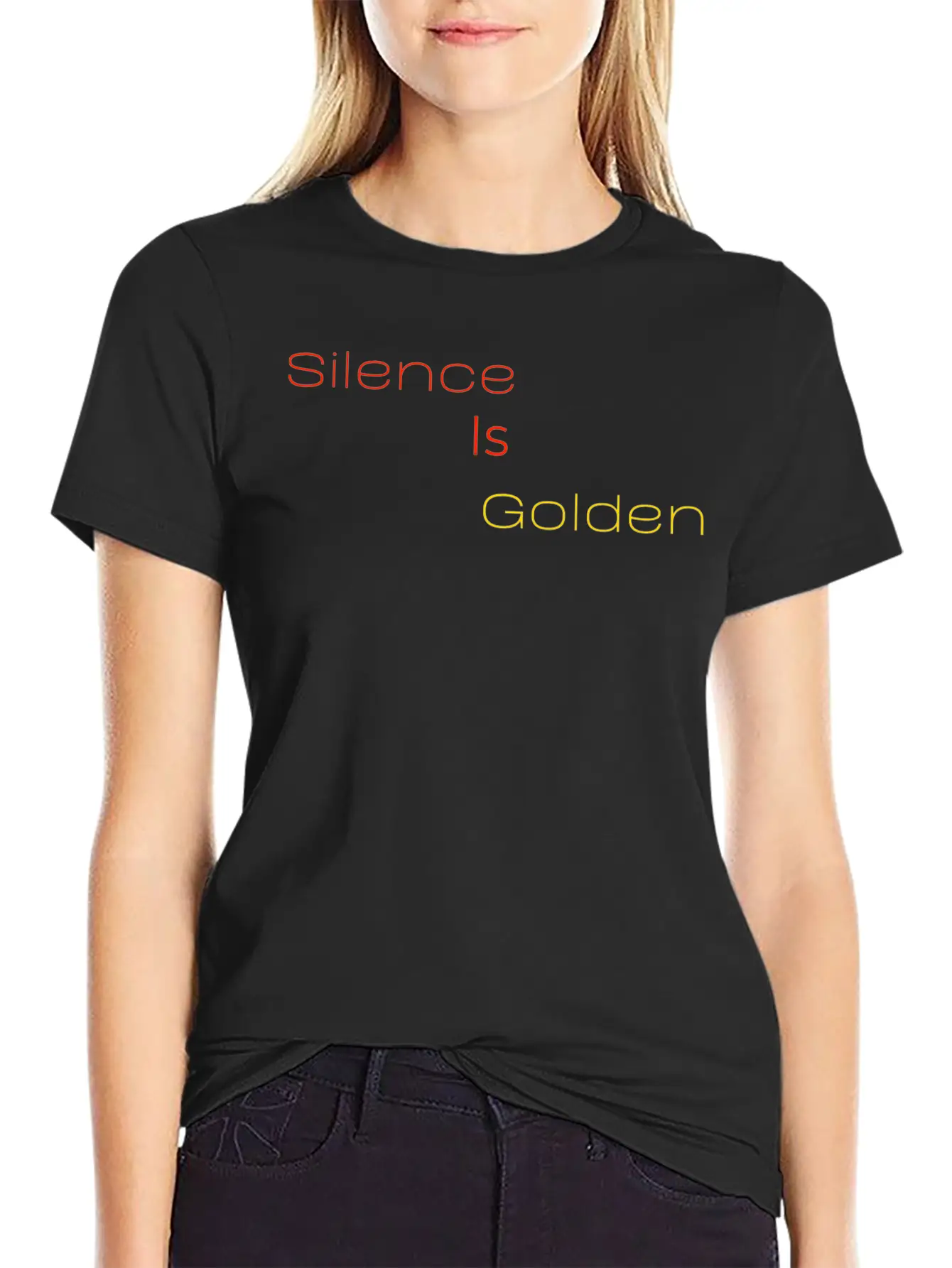 Silence Is Golden Red Unisex Casual T-Shirt ��� Clean Design For Daily Comfort