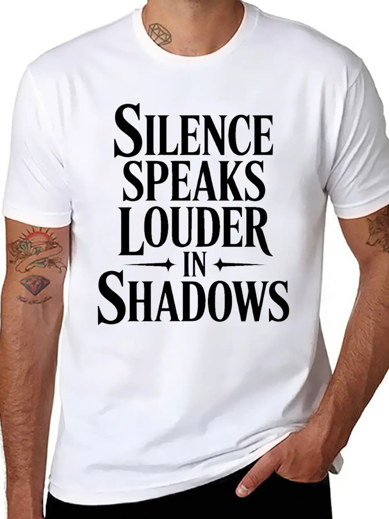 Silence Speaks Louder In Shadows T Shrit Modern Fit Casual T-Shirt ��� Clean And Versatile Design