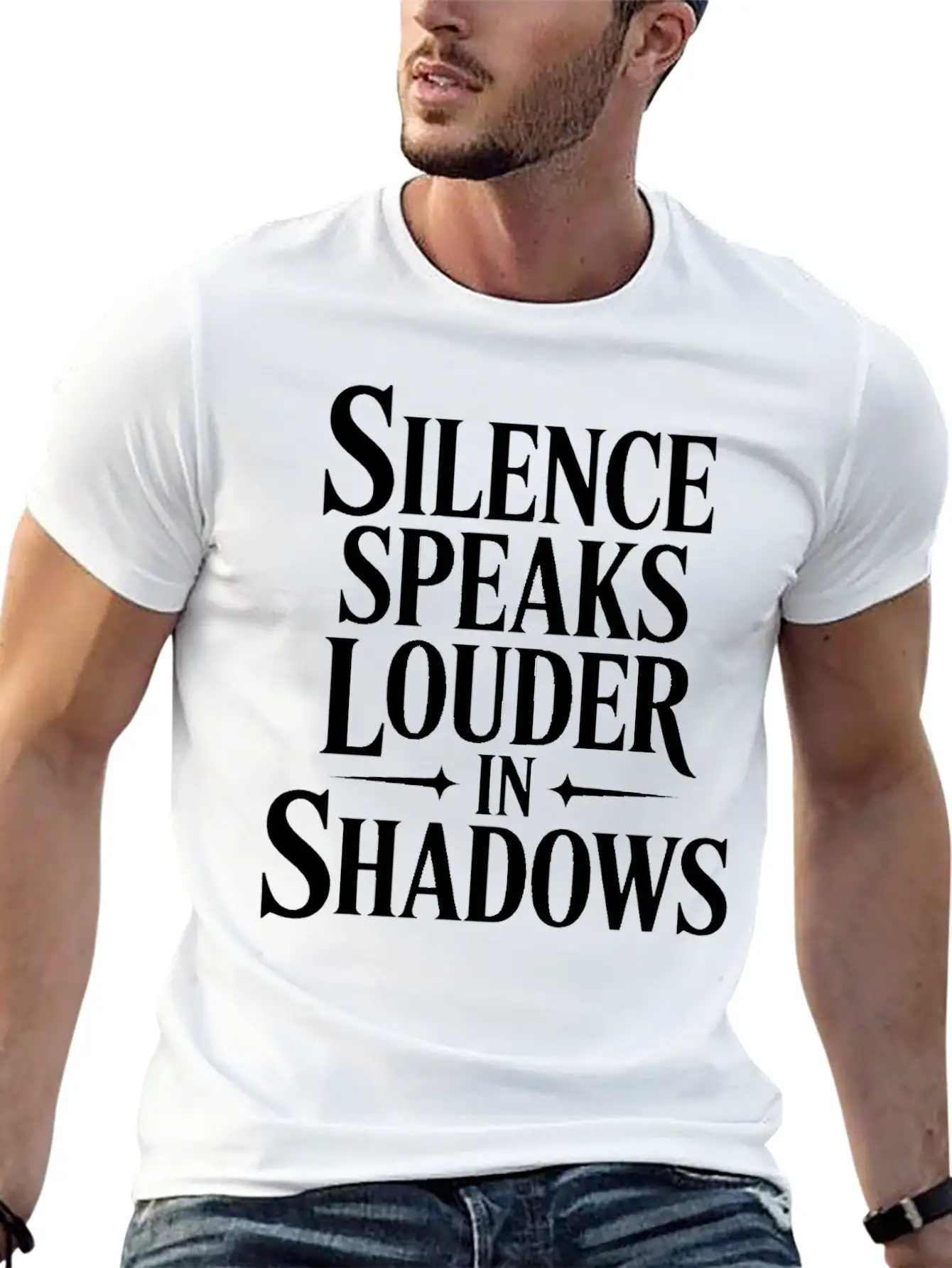 Silence Speaks Louder In Shadows T Shrit Modern Fit Casual T-Shirt ��� Clean And Versatile Design
