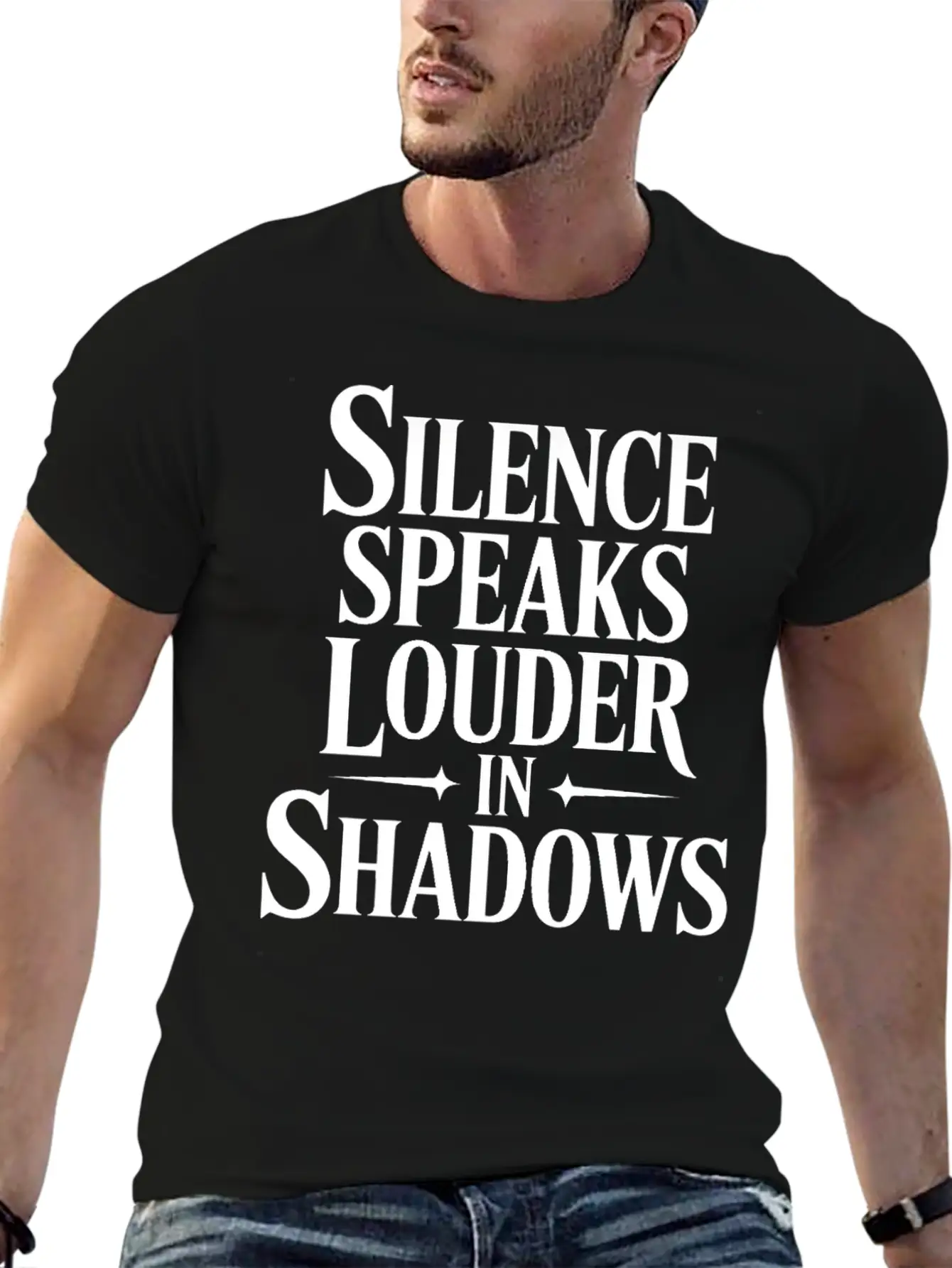 Silence Speaks Louder In Shadows T Shrit Modern Fit Casual T-Shirt ��� Clean And Versatile Design