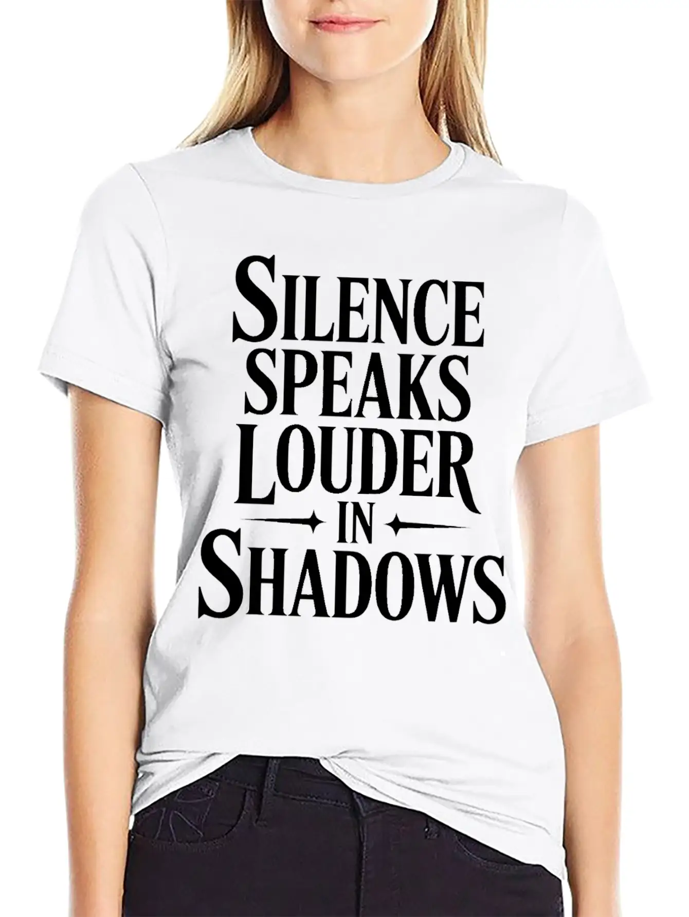 Silence Speaks Louder In Shadows T Shrit Modern Fit Casual T-Shirt ��� Clean And Versatile Design