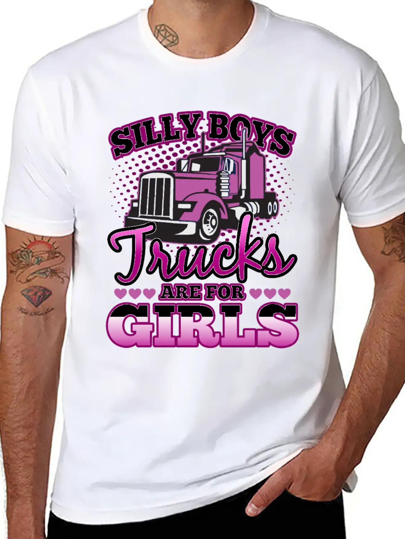 Silly Boys Trucks Are For Girls Unisex Casual T-Shirt – Clean Design For Daily Comfort