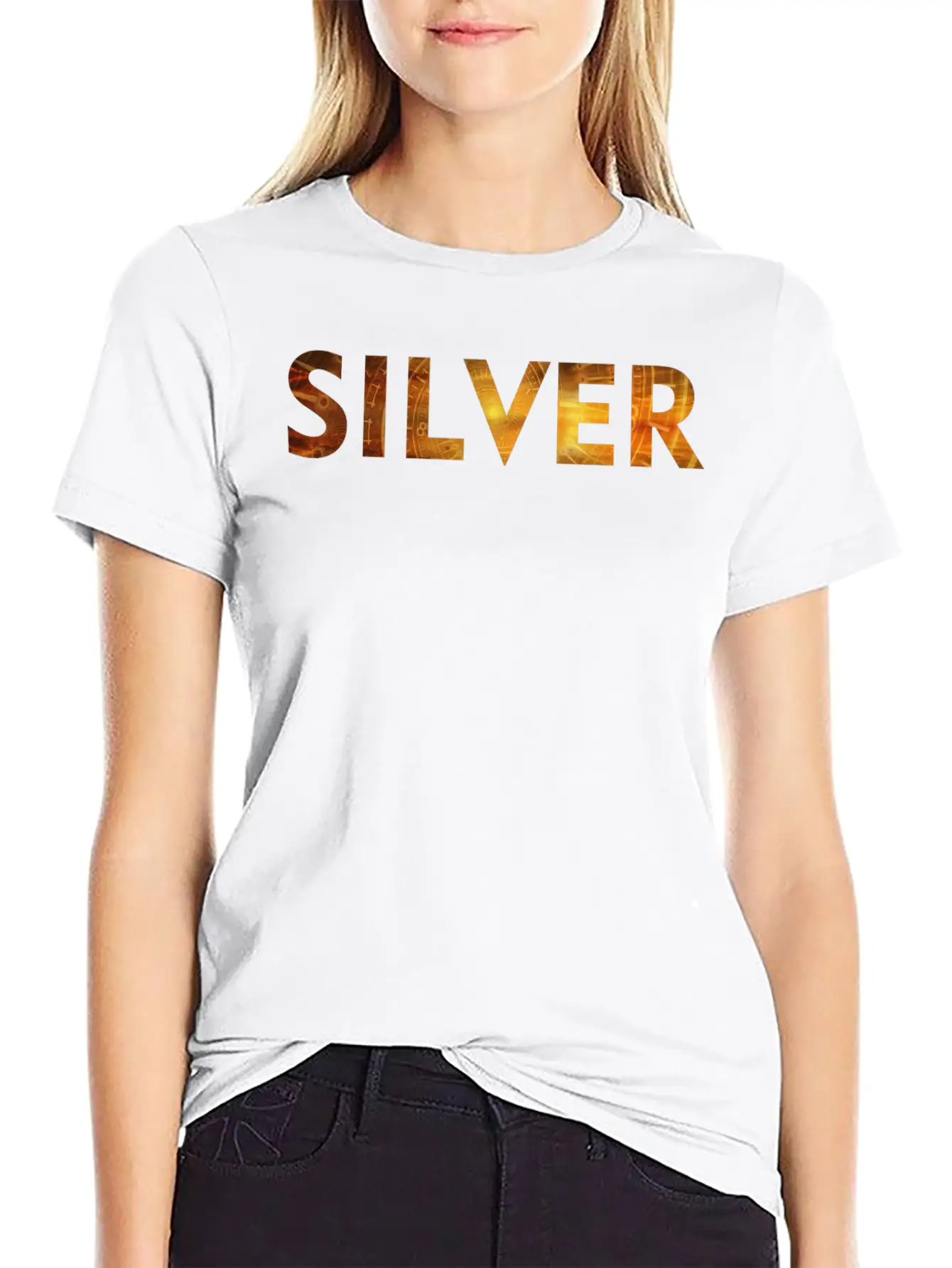 Silver Logo Design Relaxed Everyday Tee – Lightweight And Durable Cotton