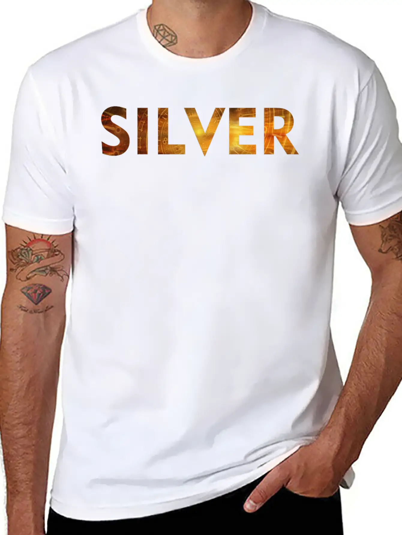 Silver Logo Design Relaxed Everyday Tee – Lightweight And Durable Cotton