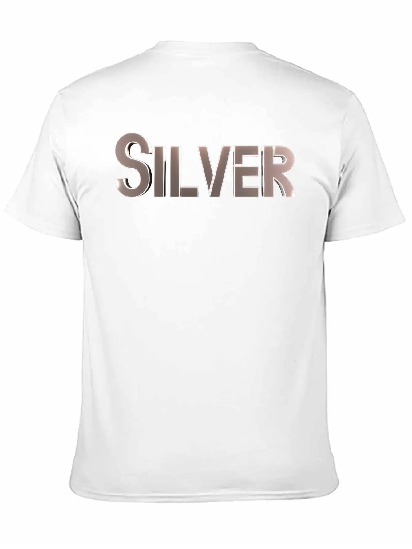 Silver Stylized Text Lightweight Cotton T-Shirt – Daily Comfort Graphic Shirt
