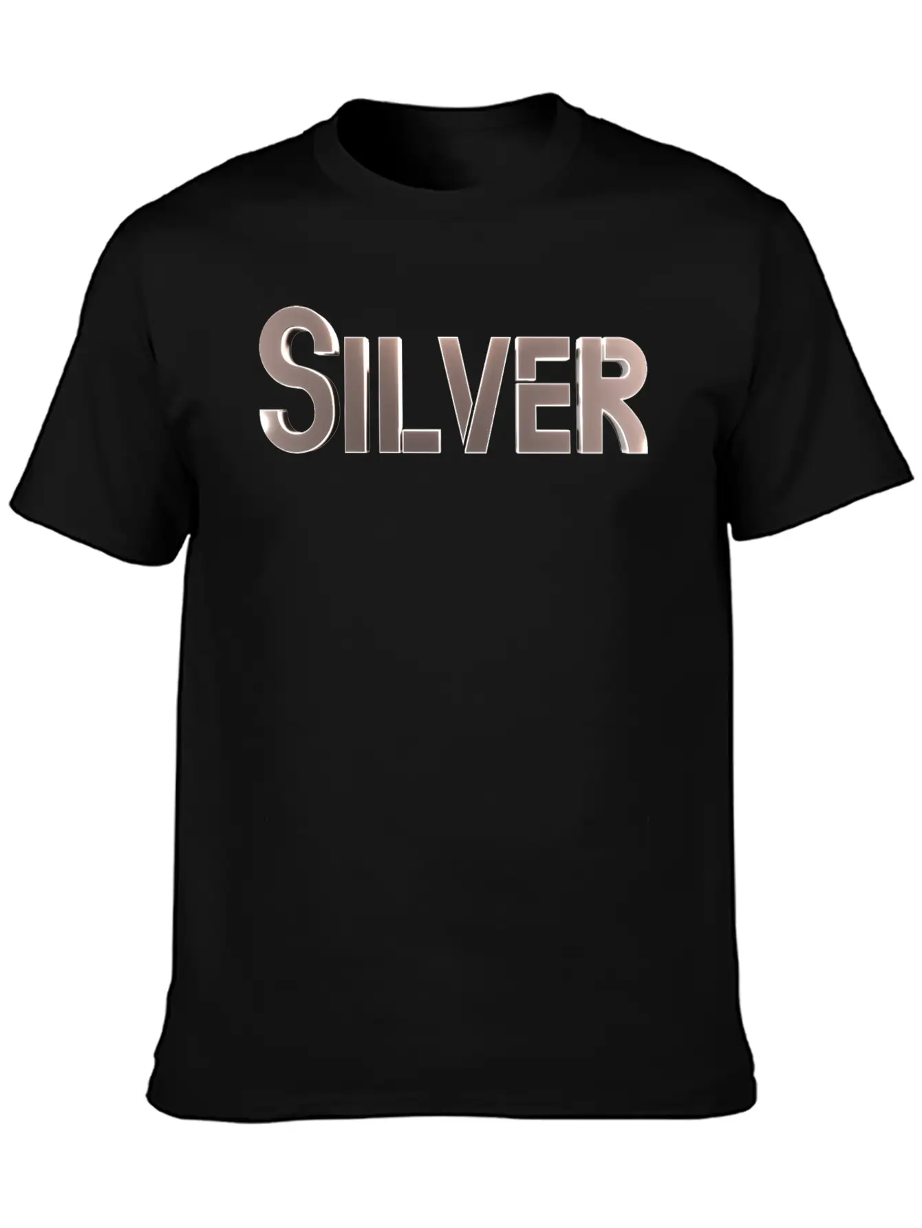 Silver Stylized Text Lightweight Cotton T-Shirt – Daily Comfort Graphic Shirt
