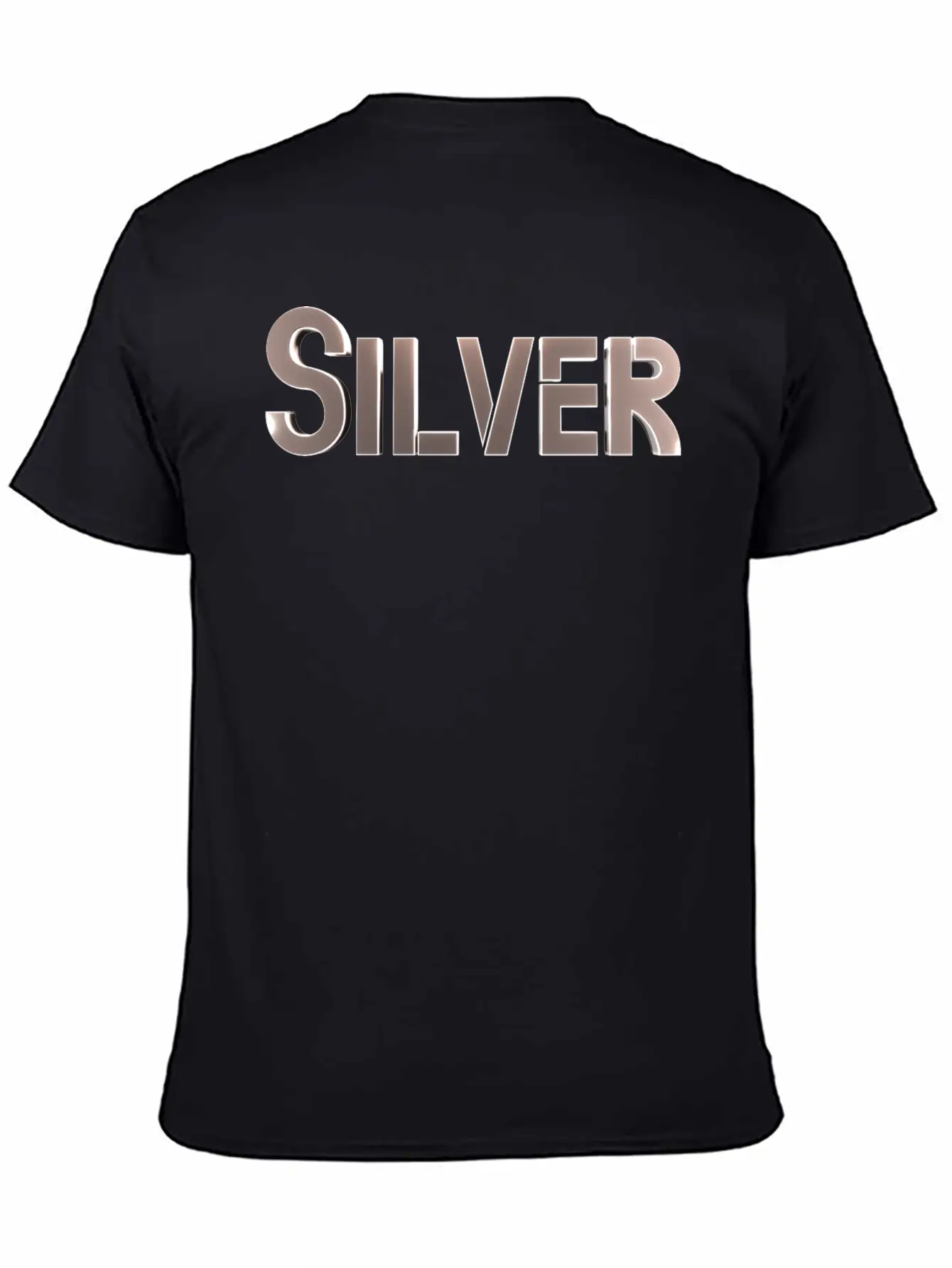 Silver Stylized Text Lightweight Cotton T-Shirt – Daily Comfort Graphic Shirt