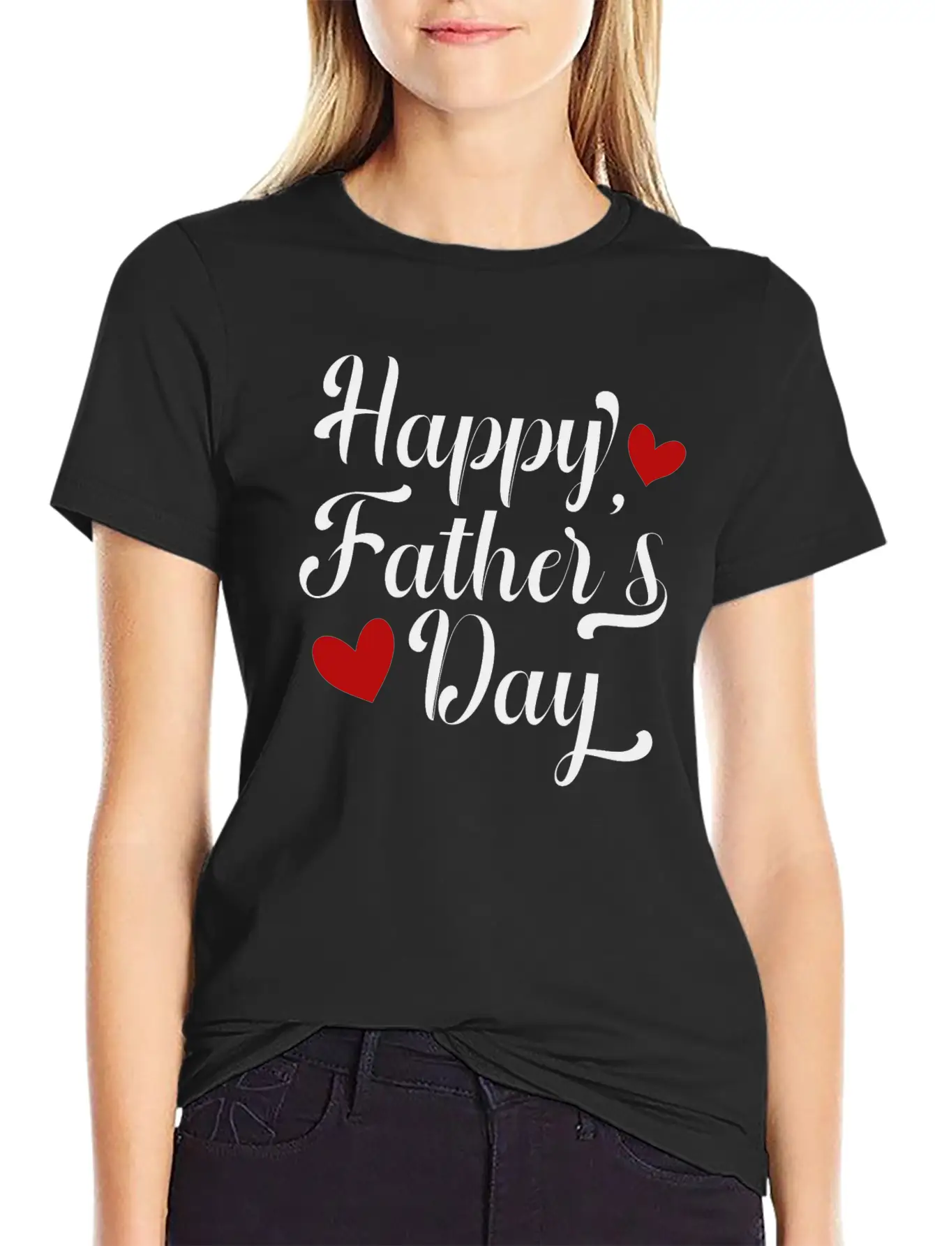 Simple And Elegant Happy Father's Day Calligraphy Modern Fit Casual T-Shirt ��� Clean And Versatile Design