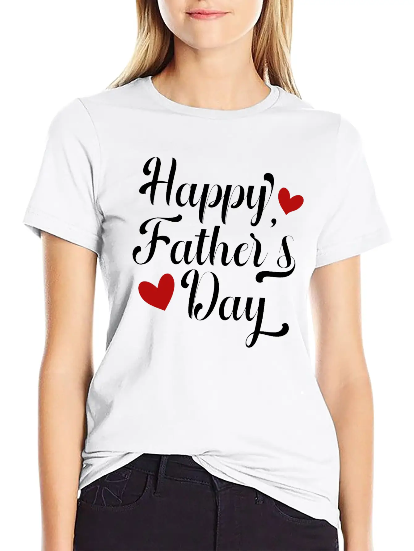 Simple And Elegant Happy Father's Day Calligraphy Modern Fit Casual T-Shirt ��� Clean And Versatile Design