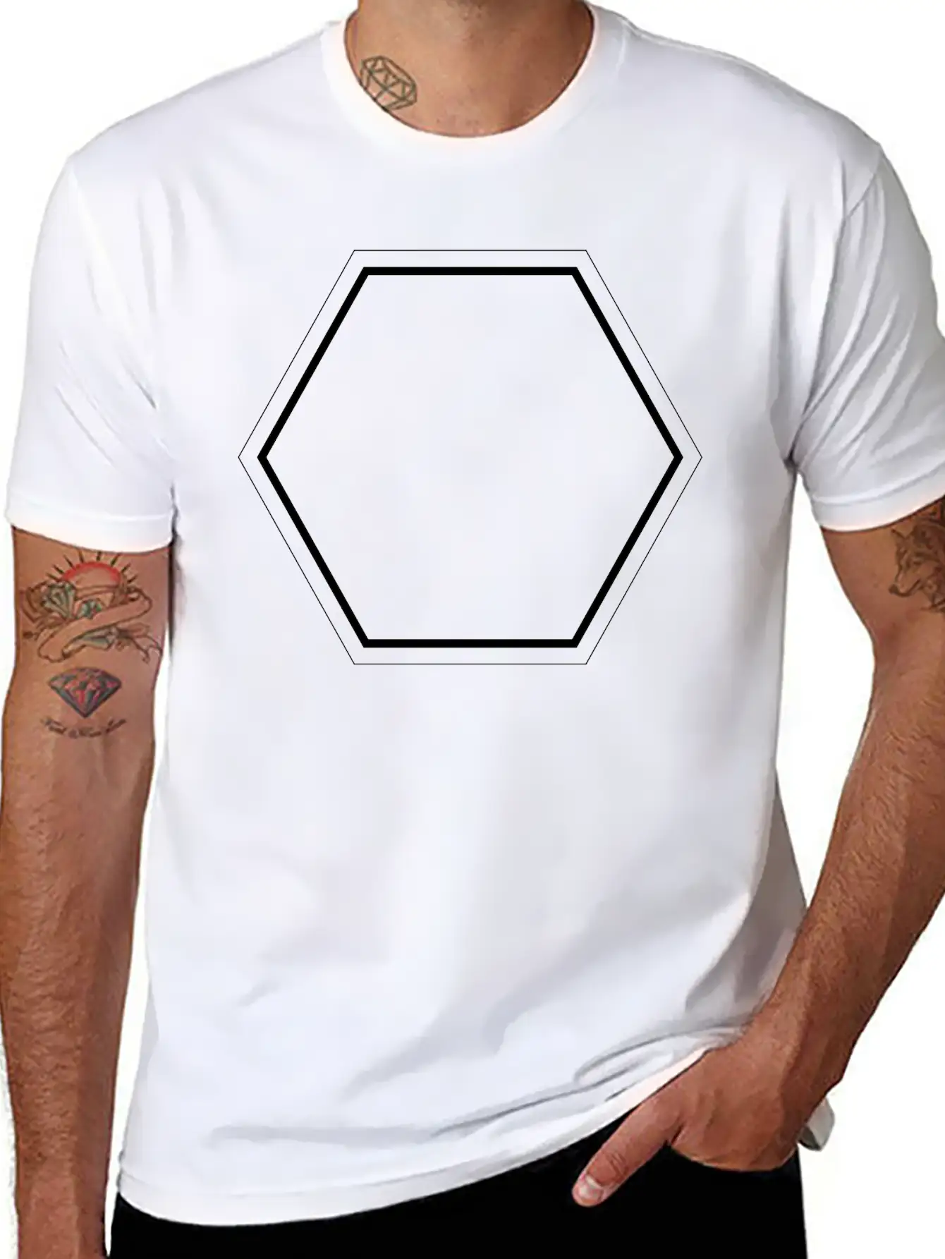 Simple Hexagon Soft Cotton Short Sleeve Tee – Unisex Wardrobe Staple