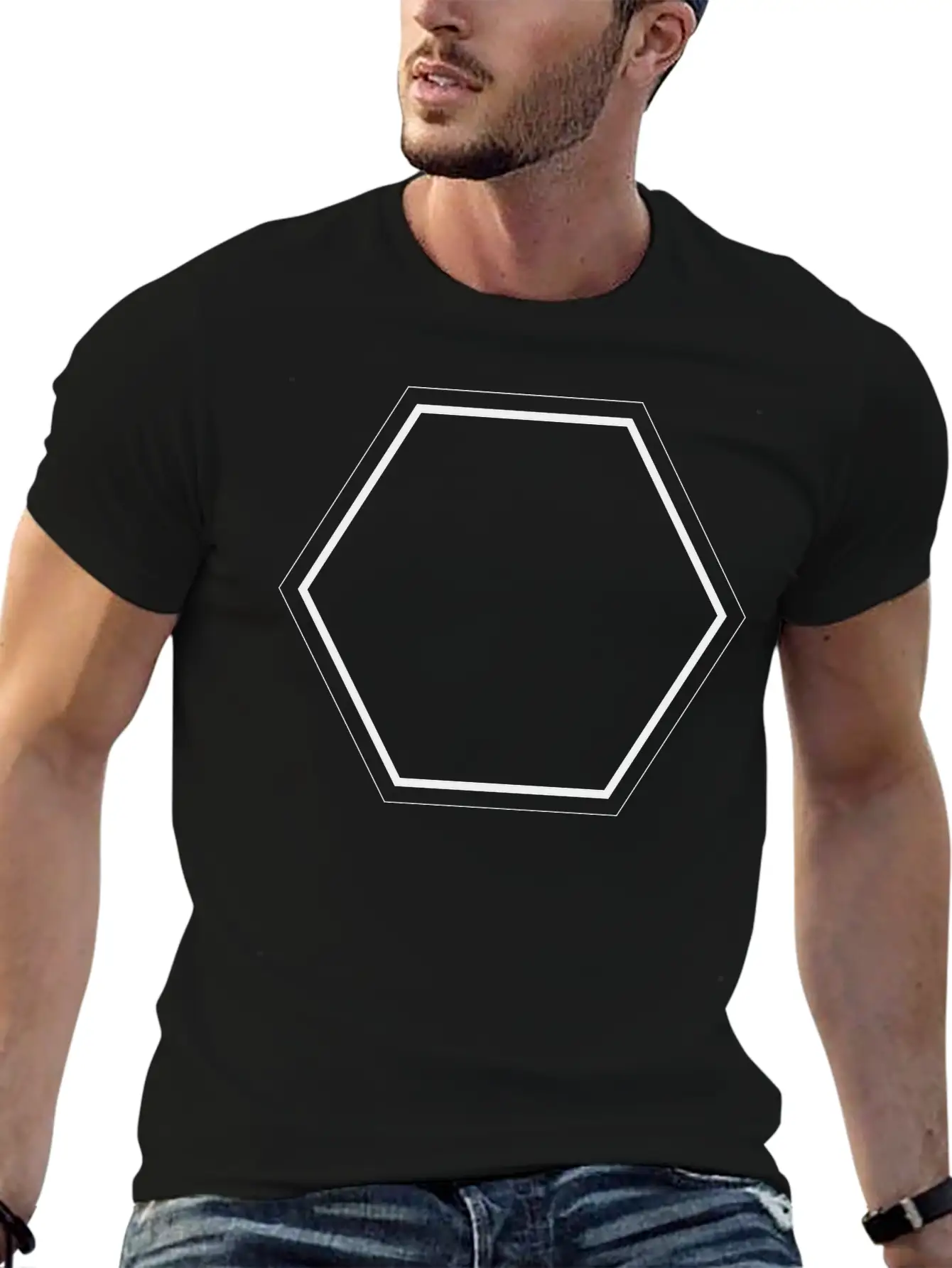 Simple Hexagon Soft Cotton Short Sleeve Tee – Unisex Wardrobe Staple