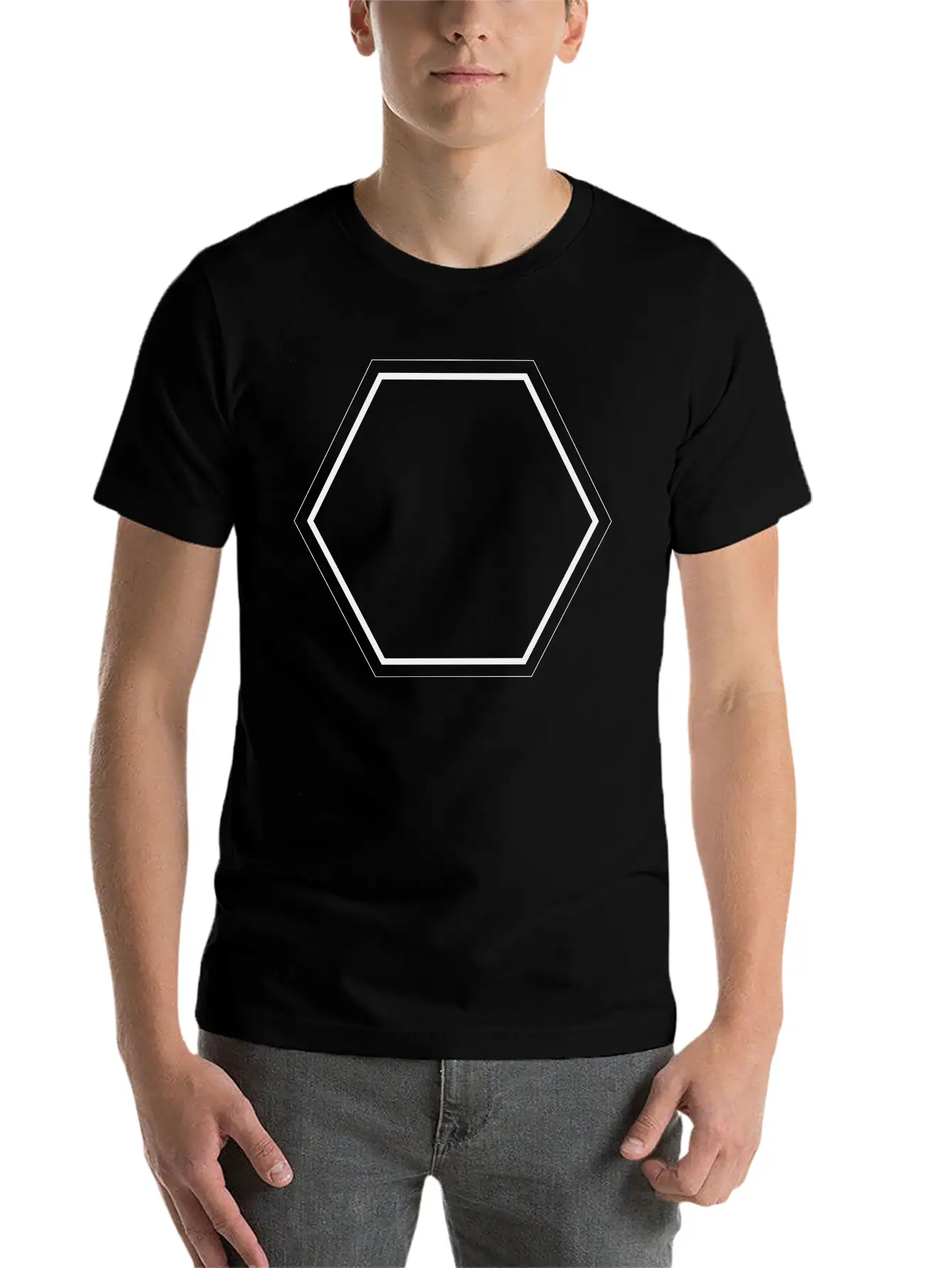 Simple Hexagon Soft Cotton Short Sleeve Tee – Unisex Wardrobe Staple