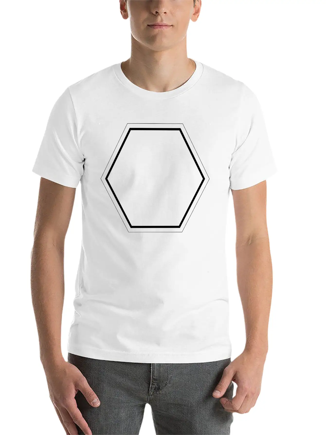 Simple Hexagon Soft Cotton Short Sleeve Tee – Unisex Wardrobe Staple