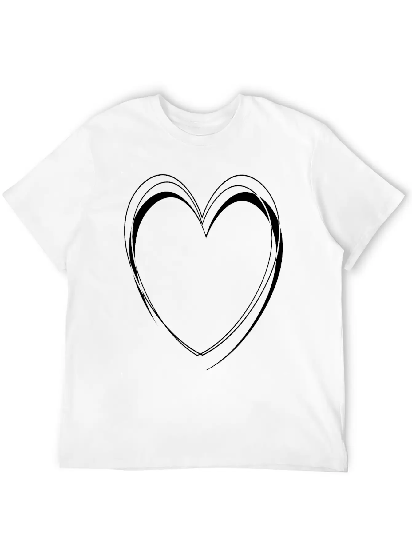 Simple White Heart Unisex Casual T-Shirt – Clean Design For Daily Comfort
