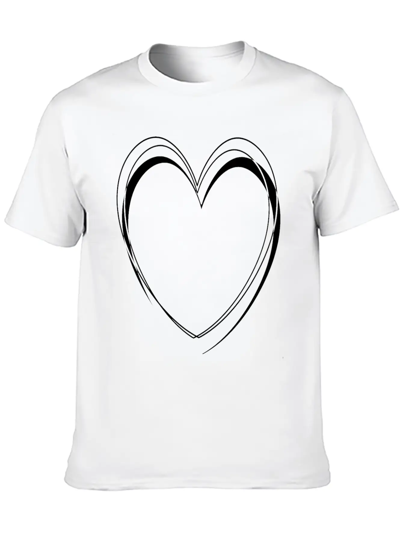 Simple White Heart Unisex Casual T-Shirt – Clean Design For Daily Comfort