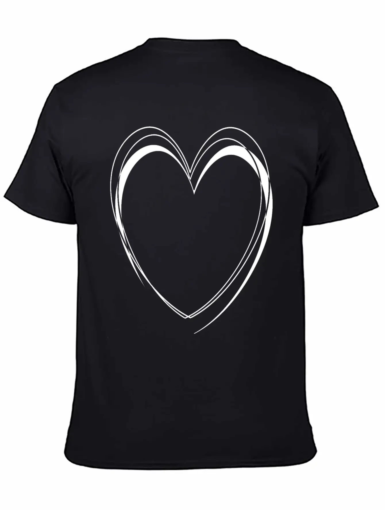 Simple White Heart Unisex Casual T-Shirt – Clean Design For Daily Comfort