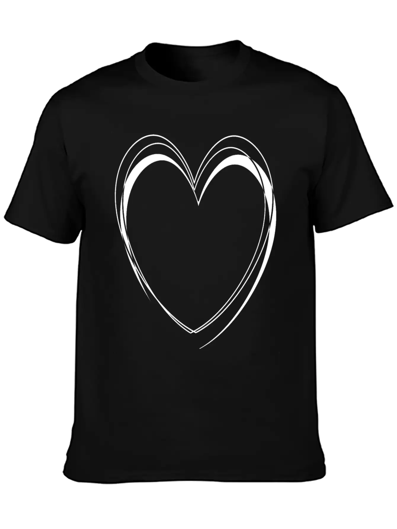 Simple White Heart Unisex Casual T-Shirt – Clean Design For Daily Comfort