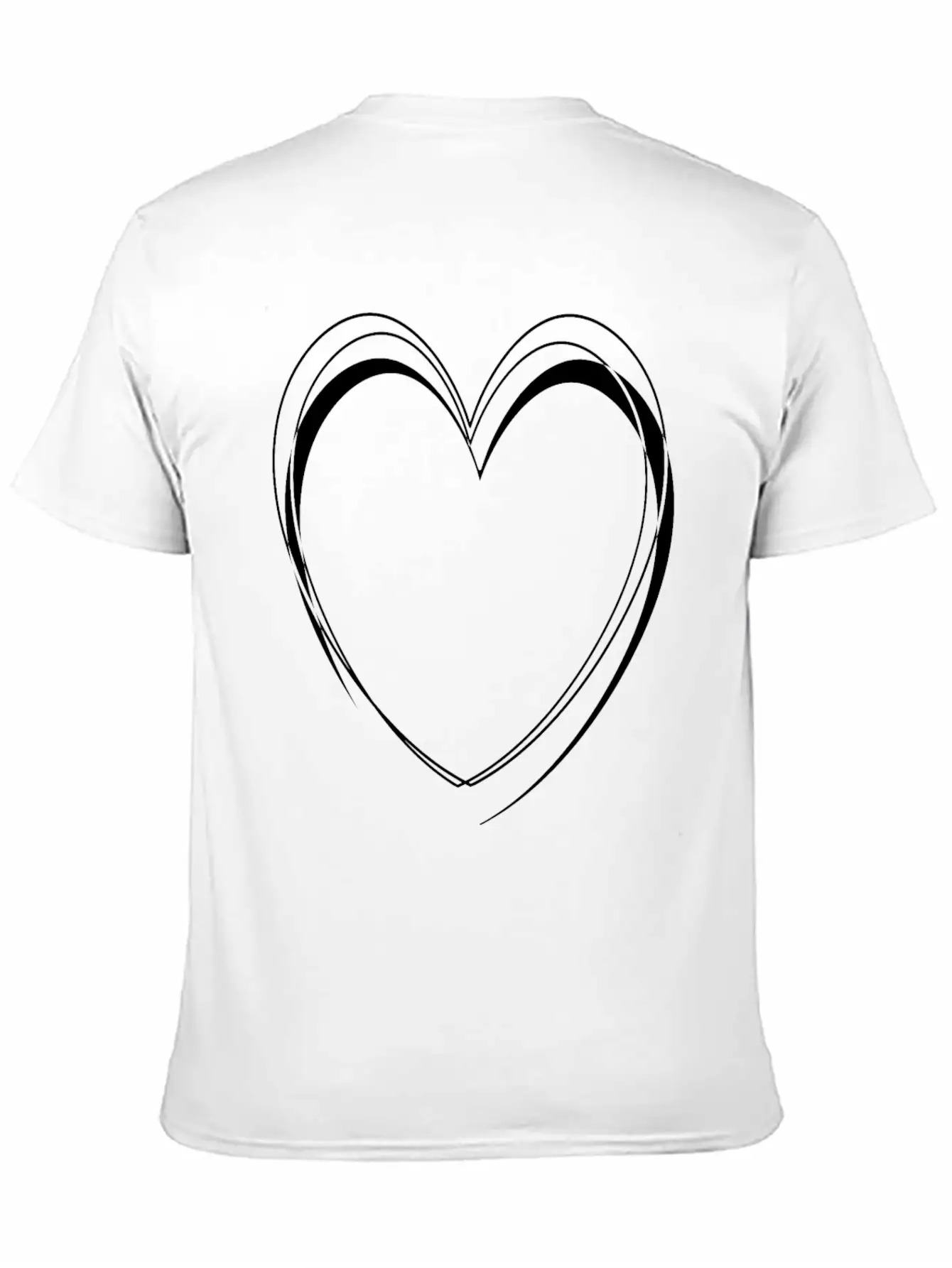 Simple White Heart Unisex Casual T-Shirt – Clean Design For Daily Comfort