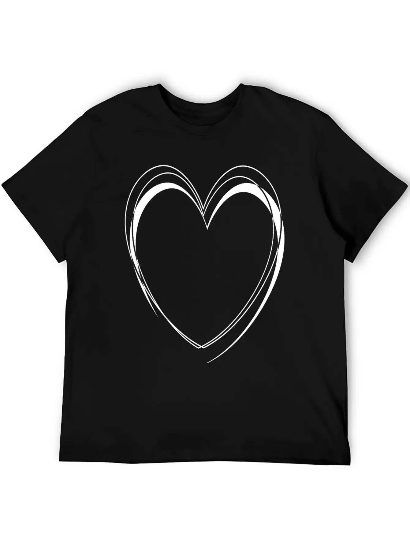 Simple White Heart Unisex Casual T-Shirt – Clean Design For Daily Comfort