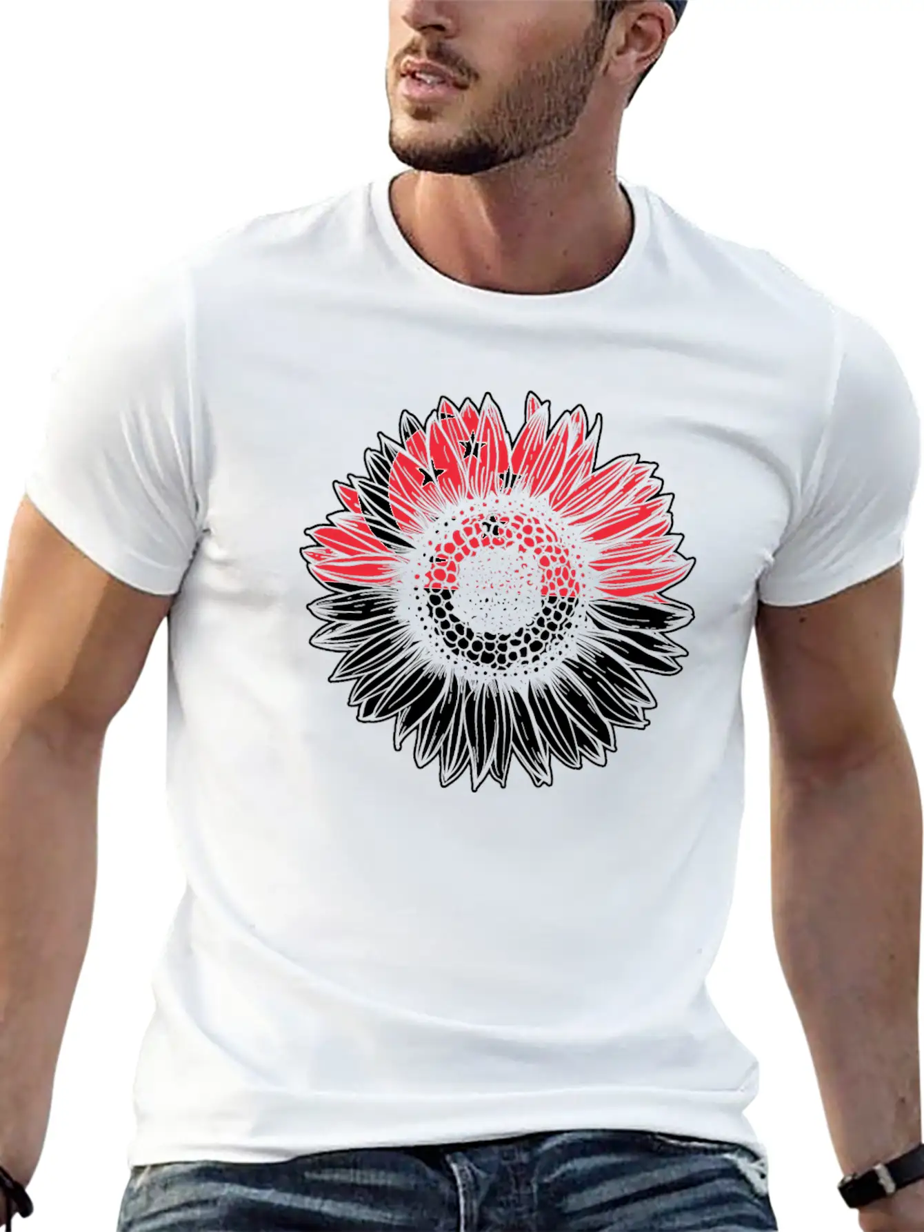 Singapore Flag Sunflower Basic Graphic T-Shirt – Daily Comfort In Soft Cotton