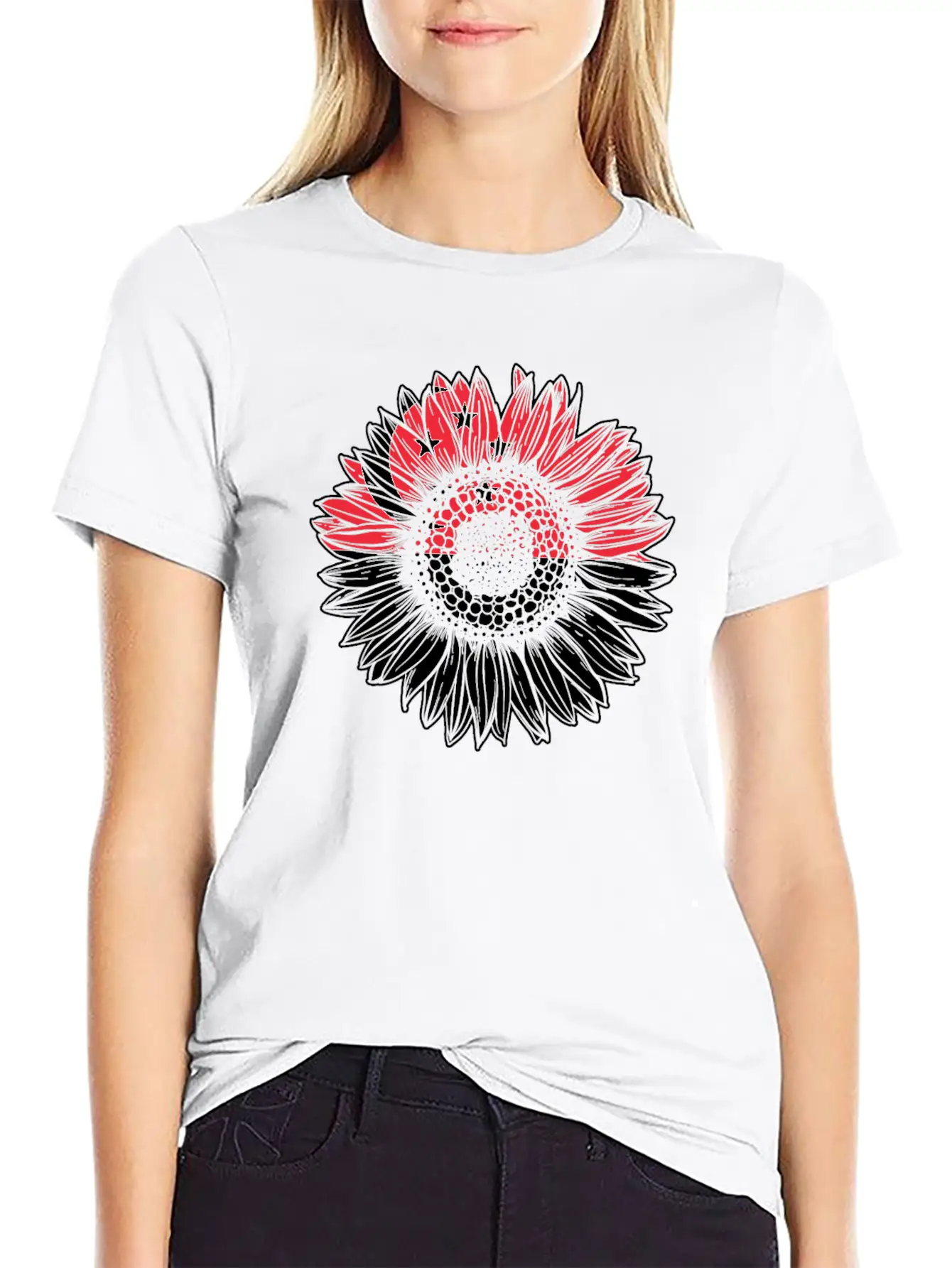 Singapore Flag Sunflower Basic Graphic T-Shirt – Daily Comfort In Soft Cotton