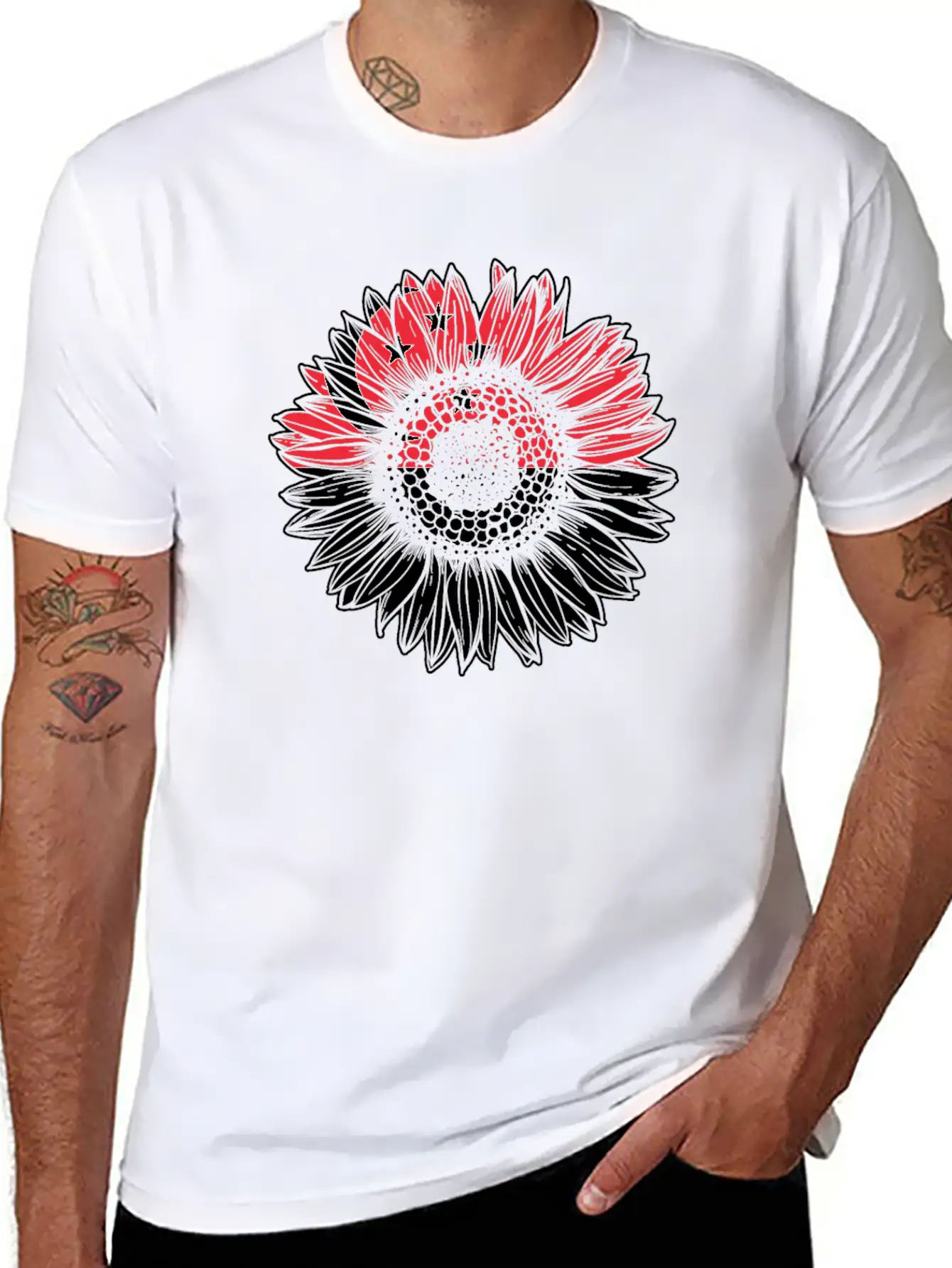 Singapore Flag Sunflower Basic Graphic T-Shirt – Daily Comfort In Soft Cotton