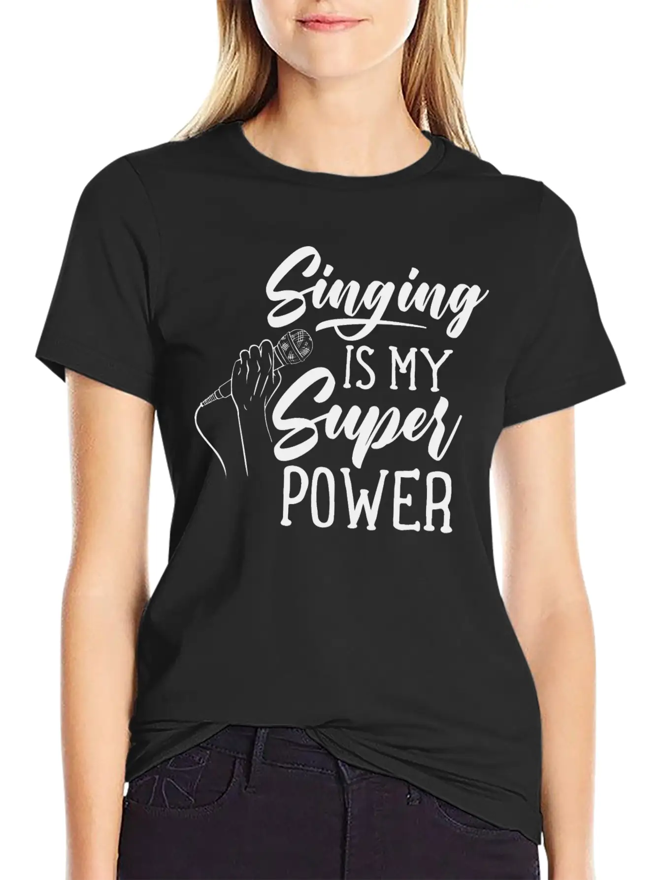 Singing Is My Superpower Sing Song Singer Singers Unisex Casual T-Shirt – Clean Design For Daily Comfort