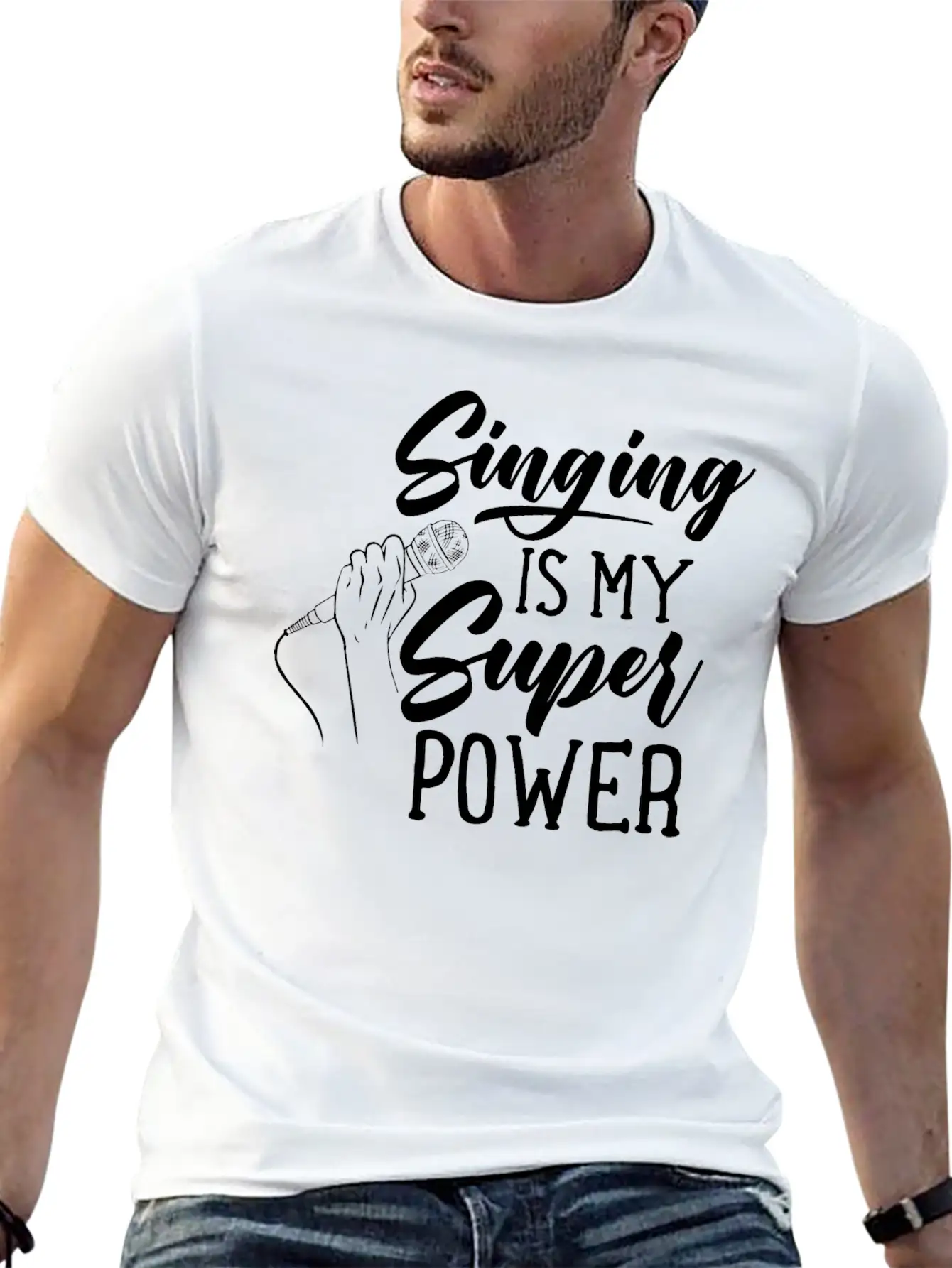 Singing Is My Superpower Sing Song Singer Singers Unisex Casual T-Shirt – Clean Design For Daily Comfort
