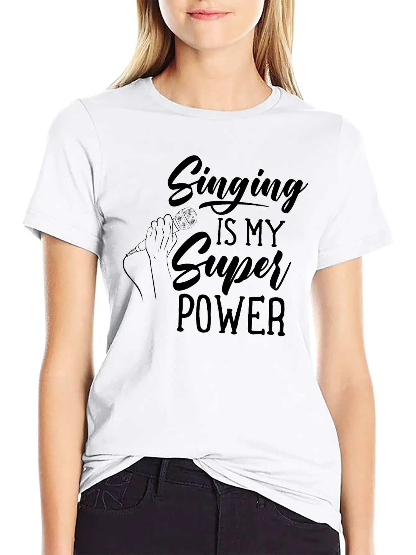 Singing Is My Superpower Sing Song Singer Singers Unisex Casual T-Shirt – Clean Design For Daily Comfort