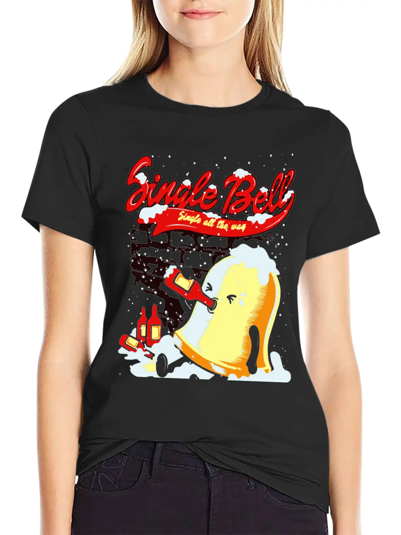 Single Bell - Single All The Way Basic Graphic T-Shirt – Daily Comfort In Soft Cotton