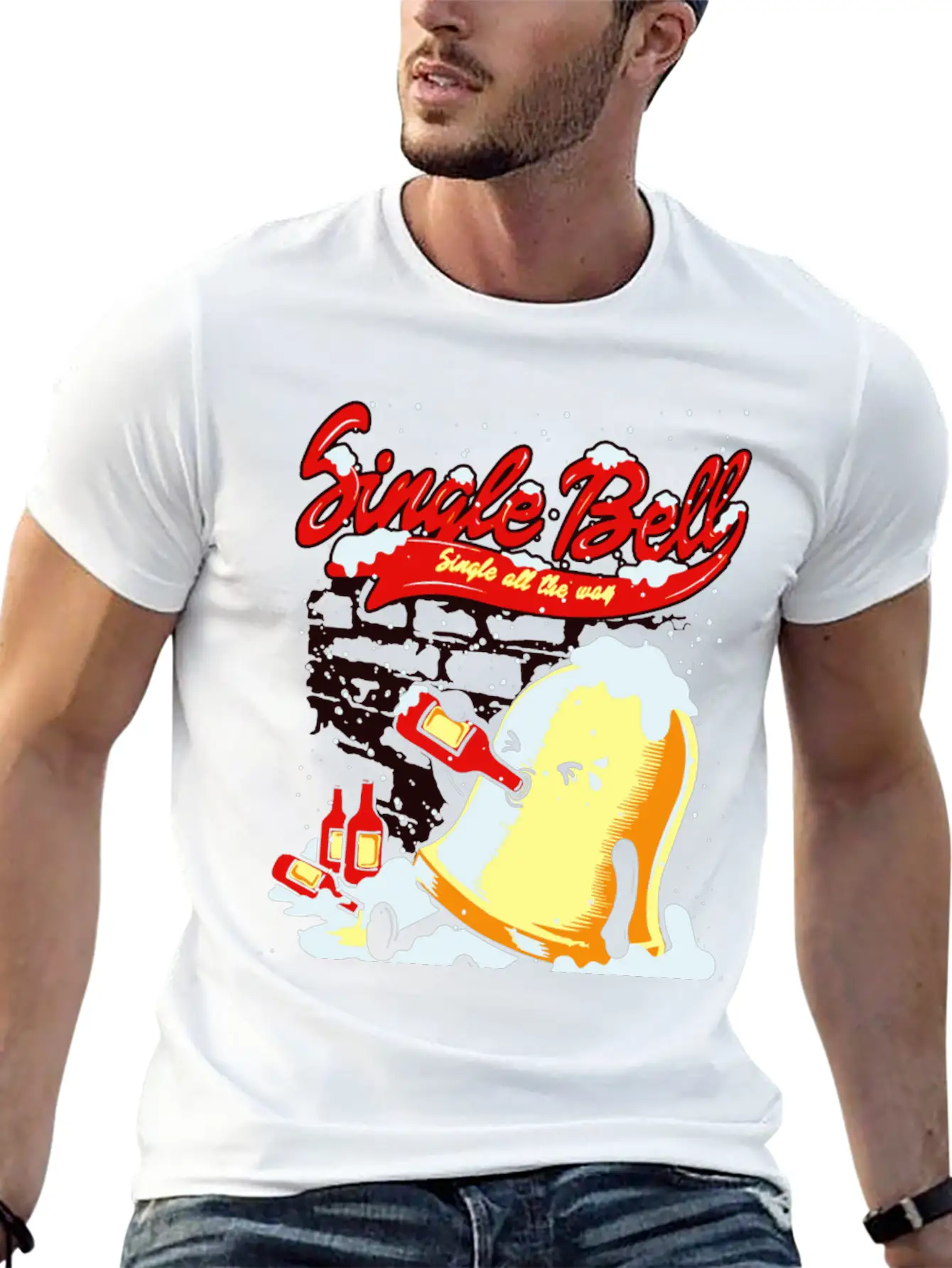 Single Bell - Single All The Way Basic Graphic T-Shirt – Daily Comfort In Soft Cotton