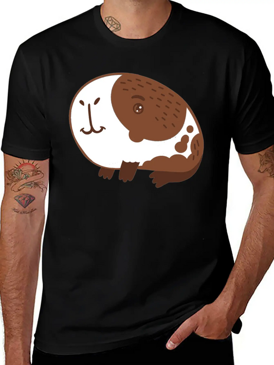 Single Hand Drawn Big Nose Guinea Pig Lightweight Cotton T-Shirt – Daily Comfort Graphic Shirt