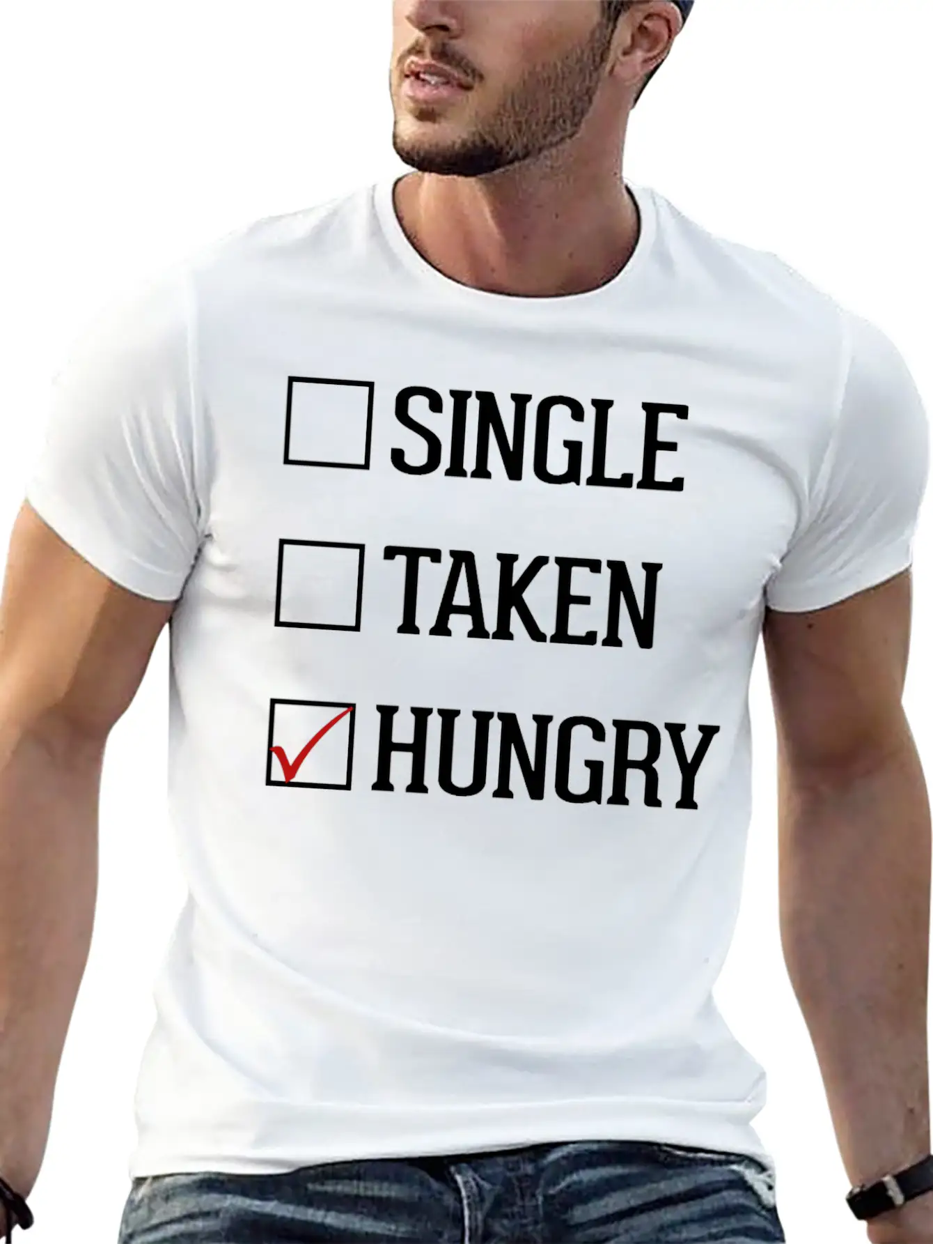 Single Taken Hungry Unisex Casual T-Shirt – Clean Design For Daily Comfort