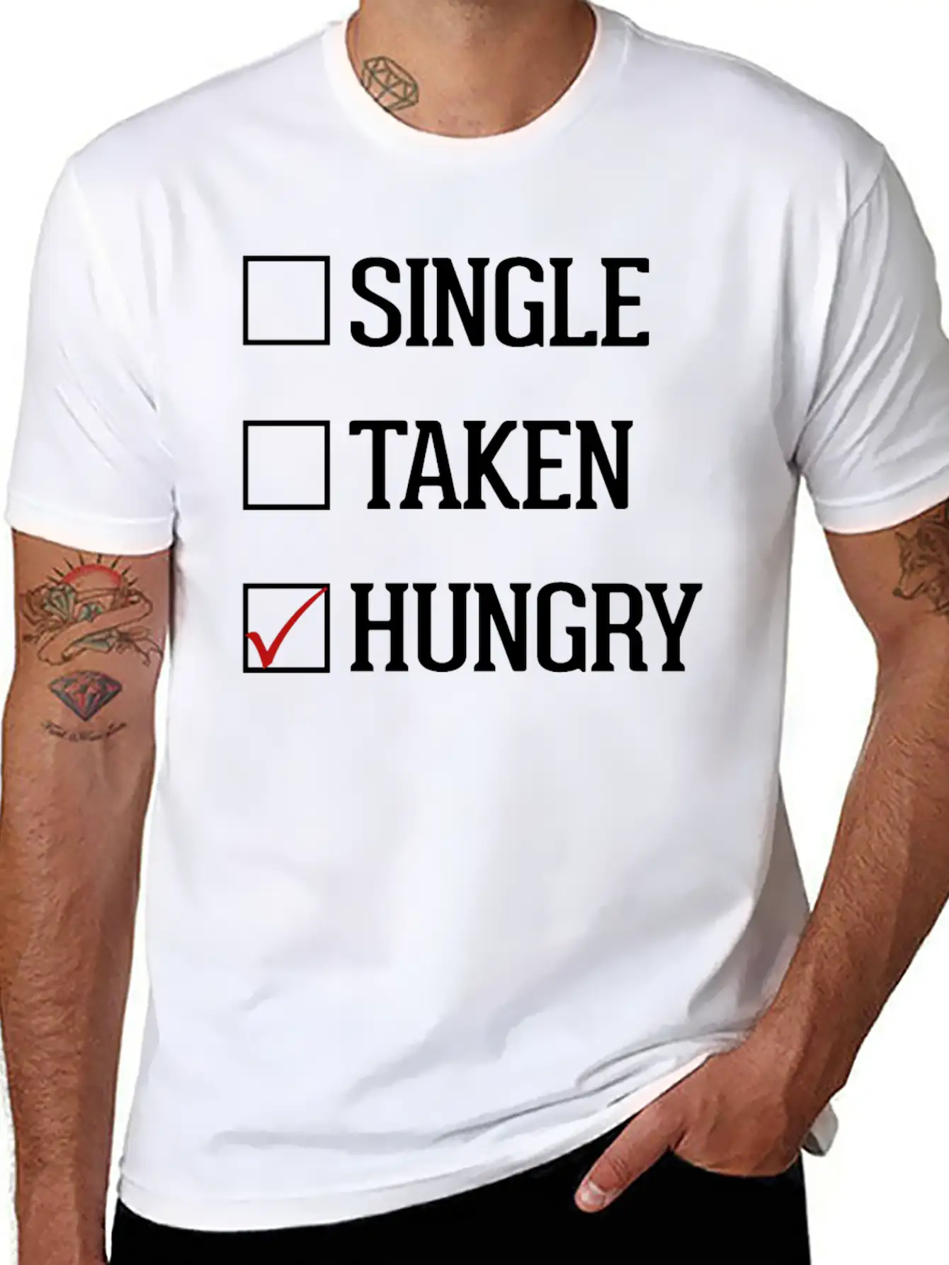 Single Taken Hungry Unisex Casual T-Shirt – Clean Design For Daily Comfort