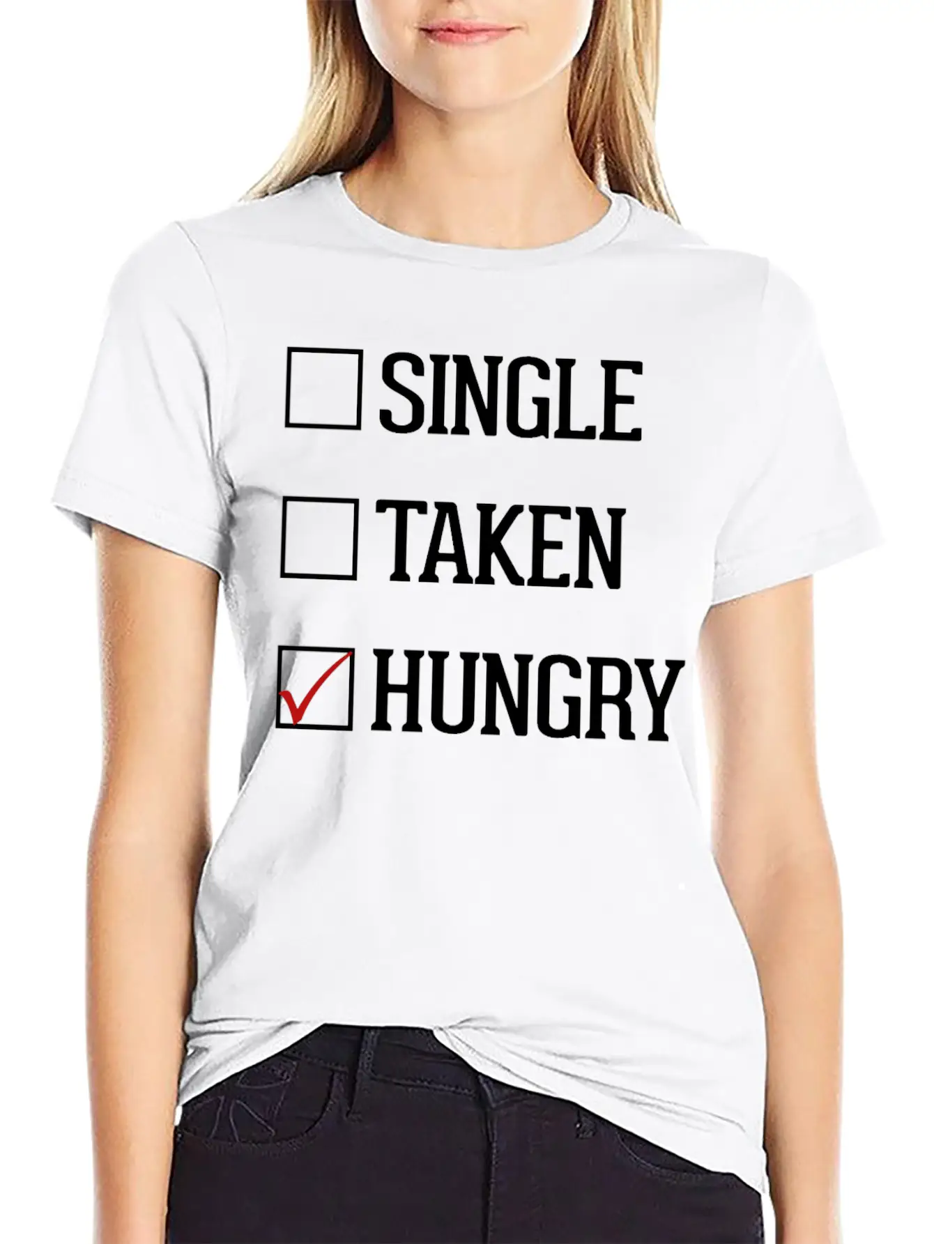 Single Taken Hungry Unisex Casual T-Shirt – Clean Design For Daily Comfort