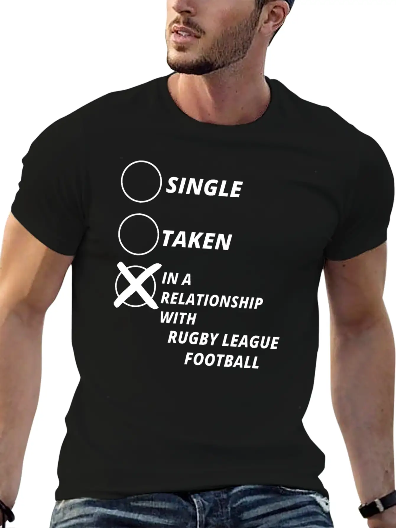 Single Taken Relationship RUGBY LEAGUE FOOTBALL Modern Fit Casual T-Shirt ��� Clean And Versatile Design