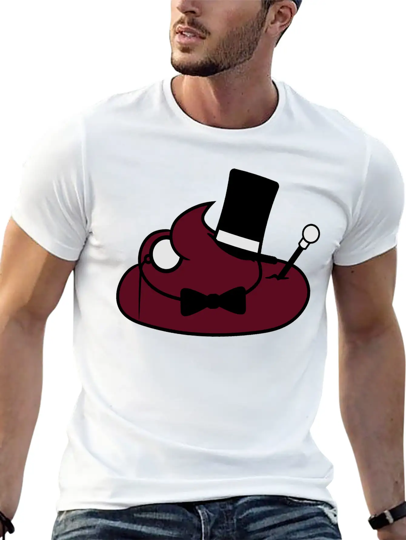 Sir Gentlemen Gentleman Hat Monoculus Eyeglasses F Lightweight Cotton T-Shirt – Daily Comfort Graphic Shirt