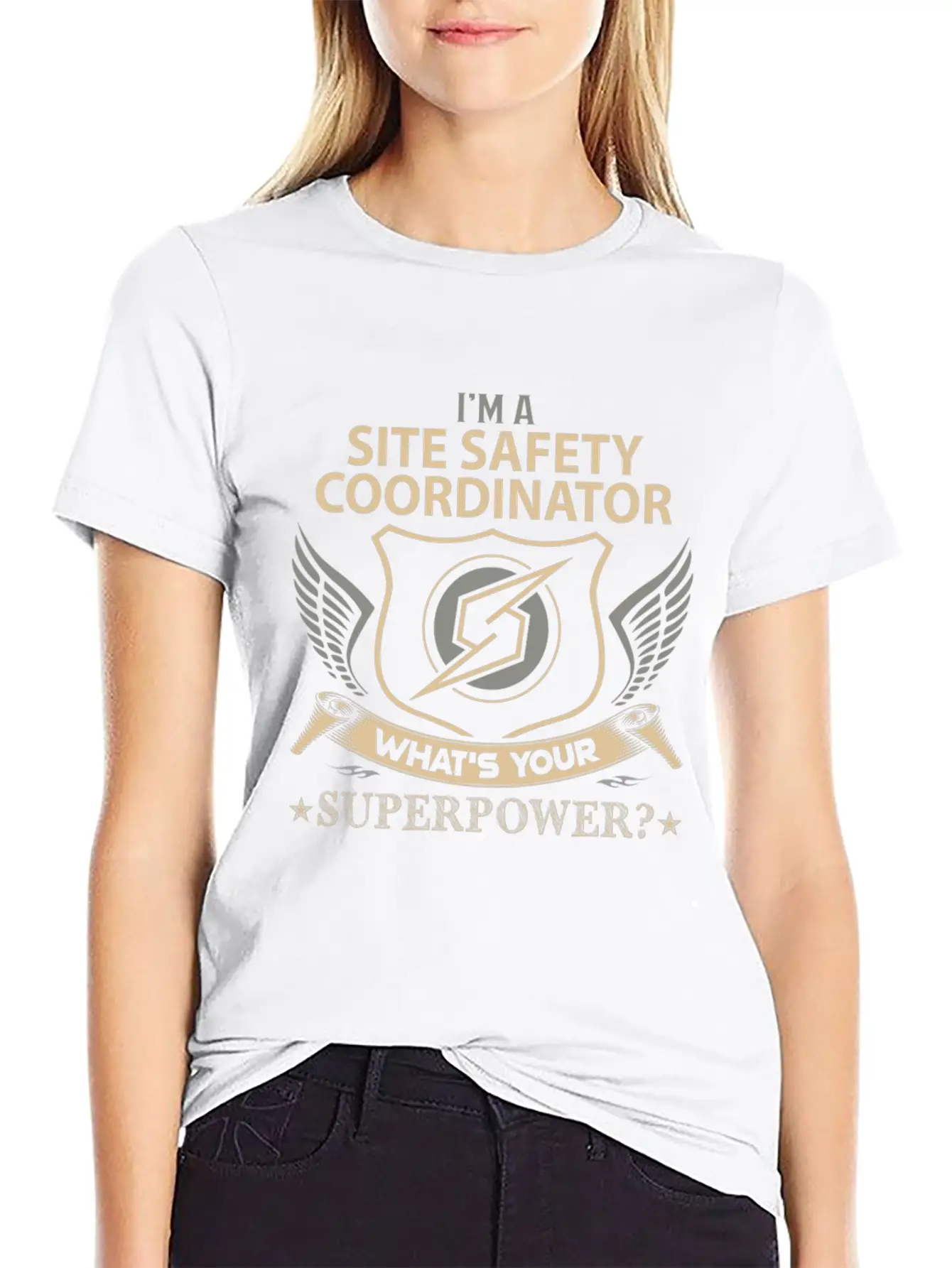 Site Safety Coordinator T Shirt - Superpower Job G Modern Fit Casual T-Shirt – Clean And Versatile Design