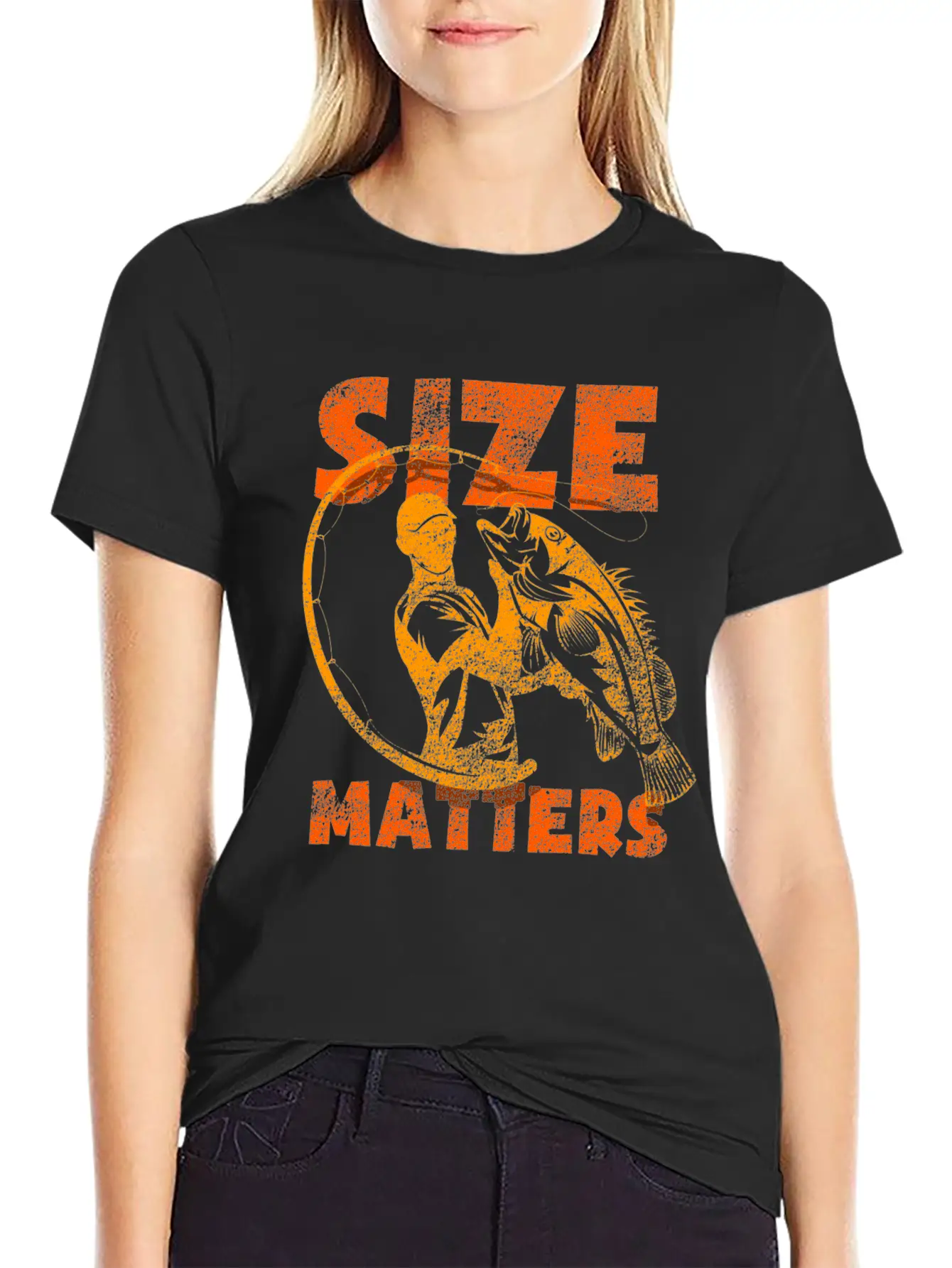 Size Matters Fishing Women Reel Cool Dad Unisex Casual T-Shirt – Clean Design For Daily Comfort
