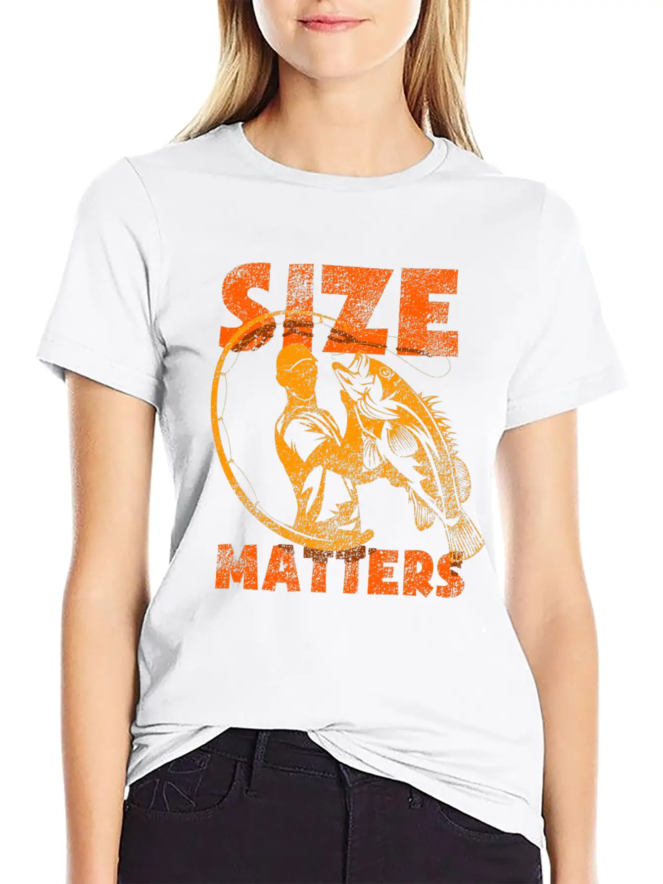Size Matters Fishing Women Reel Cool Dad Unisex Casual T-Shirt – Clean Design For Daily Comfort