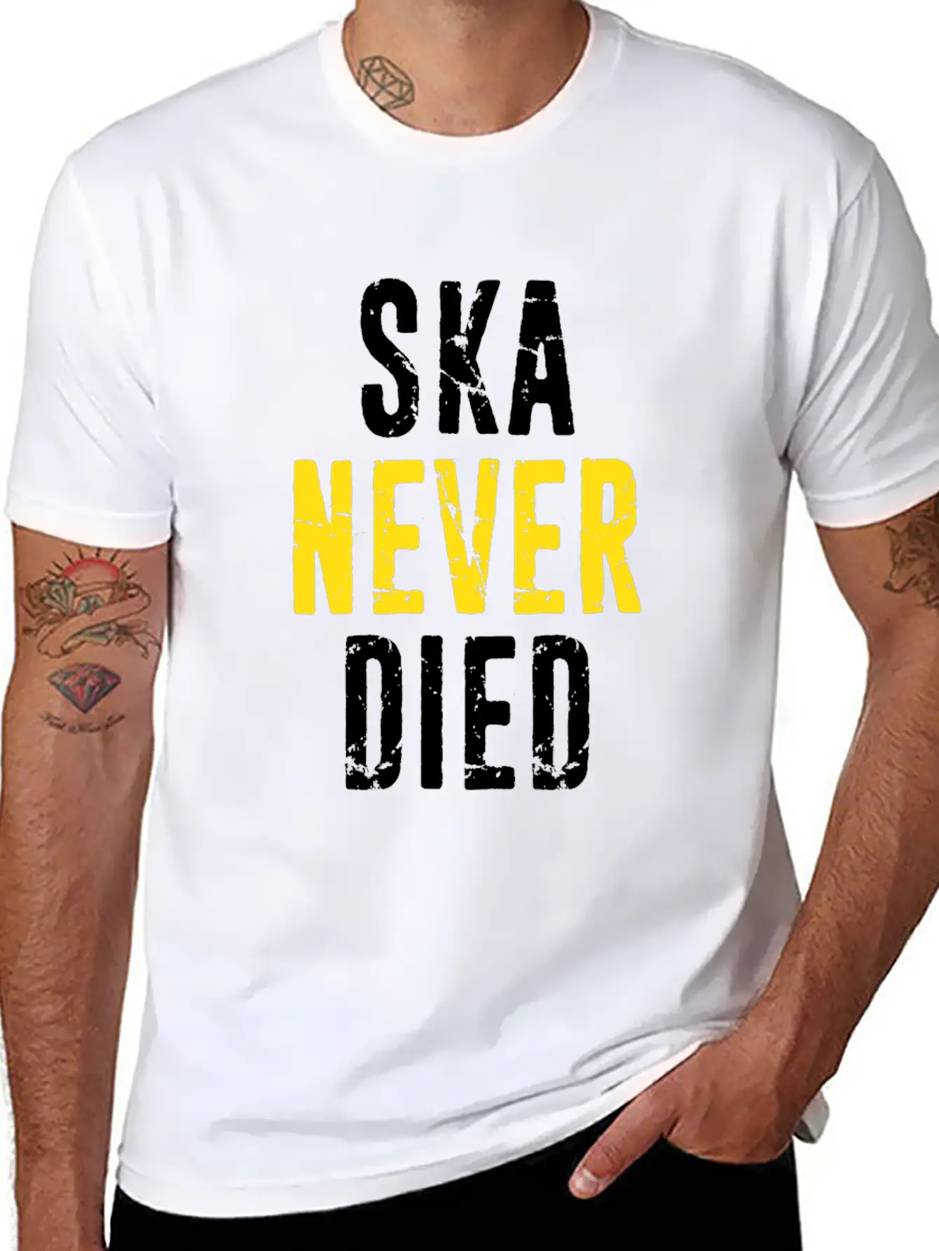 Ska Never Died Jamaica Jamaican Punk Emo Skater Di Basic Graphic T-Shirt – Daily Comfort In Soft Cotton