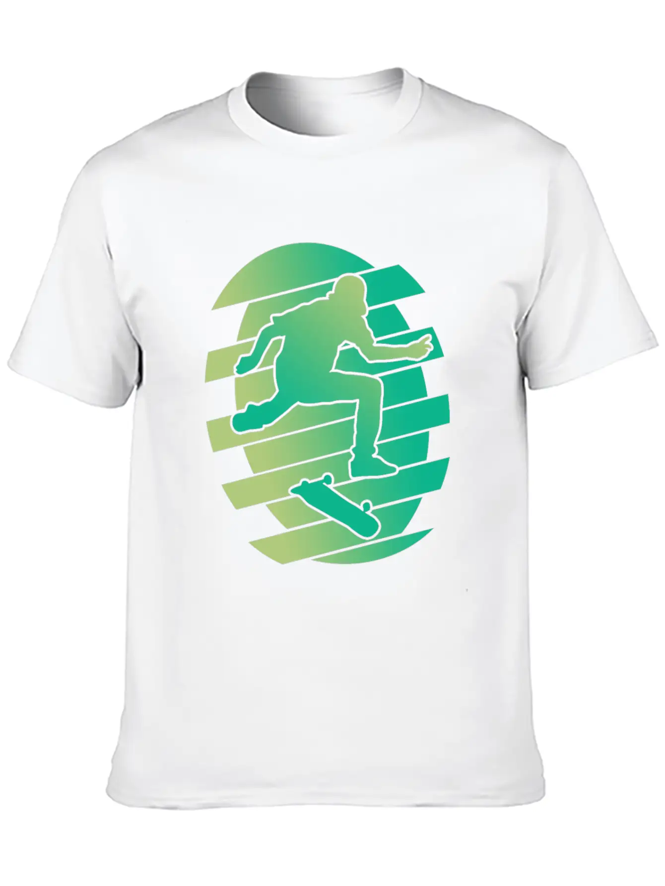Skate Skater Skateboard Skating Green Lightweight Cotton T-Shirt – Daily Comfort Graphic Shirt