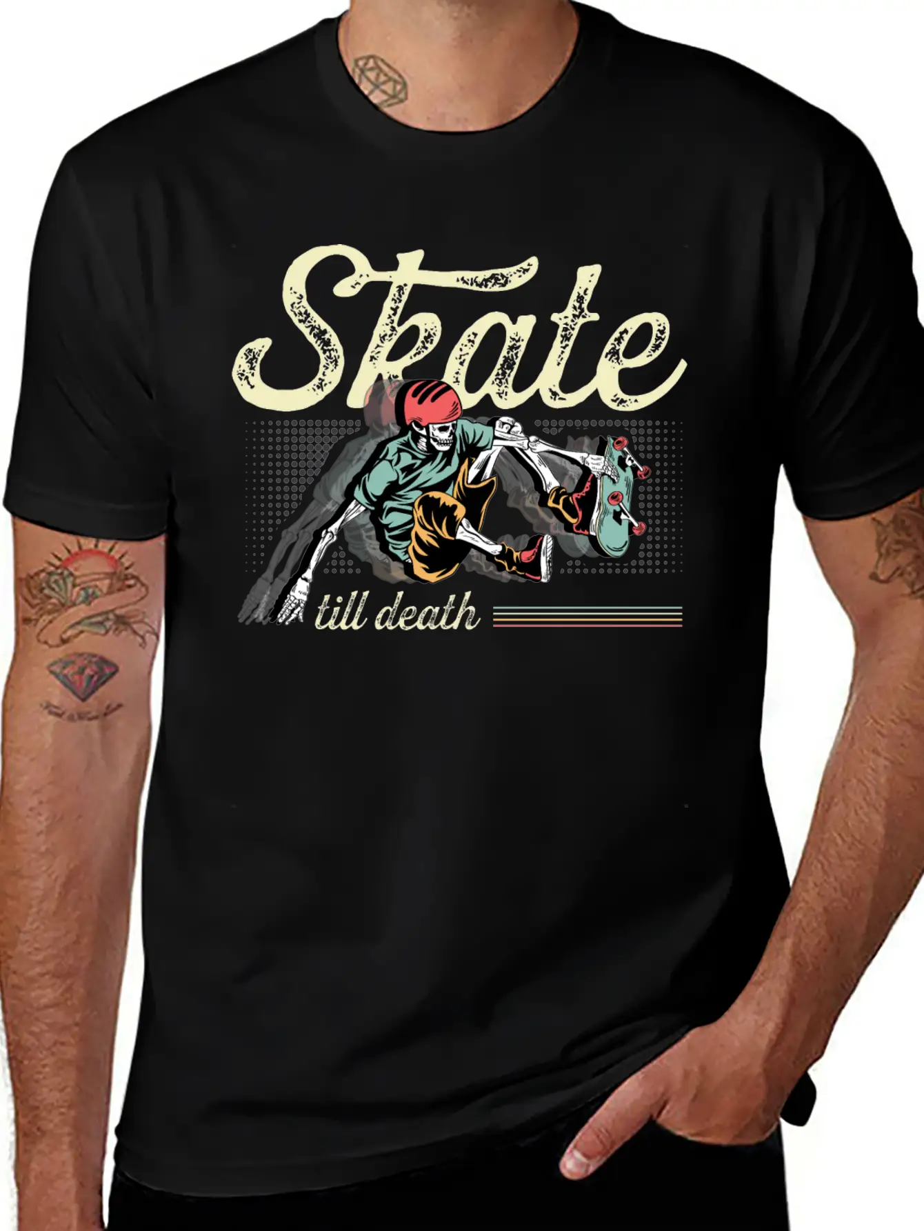 Skate Till Death Skater Gift Basic Graphic T-Shirt – Daily Comfort In Soft Cotton