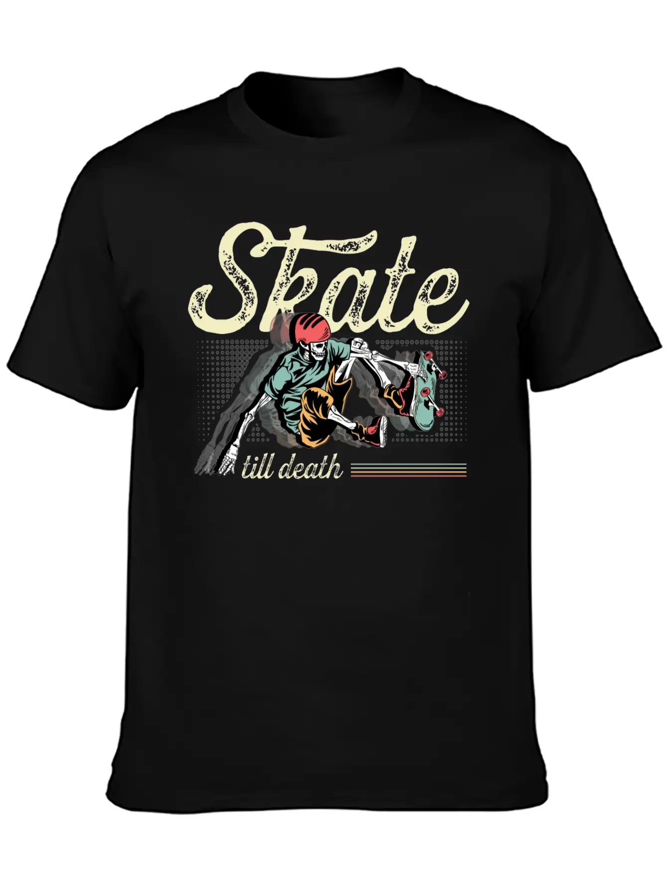 Skate Till Death Skater Gift Basic Graphic T-Shirt – Daily Comfort In Soft Cotton