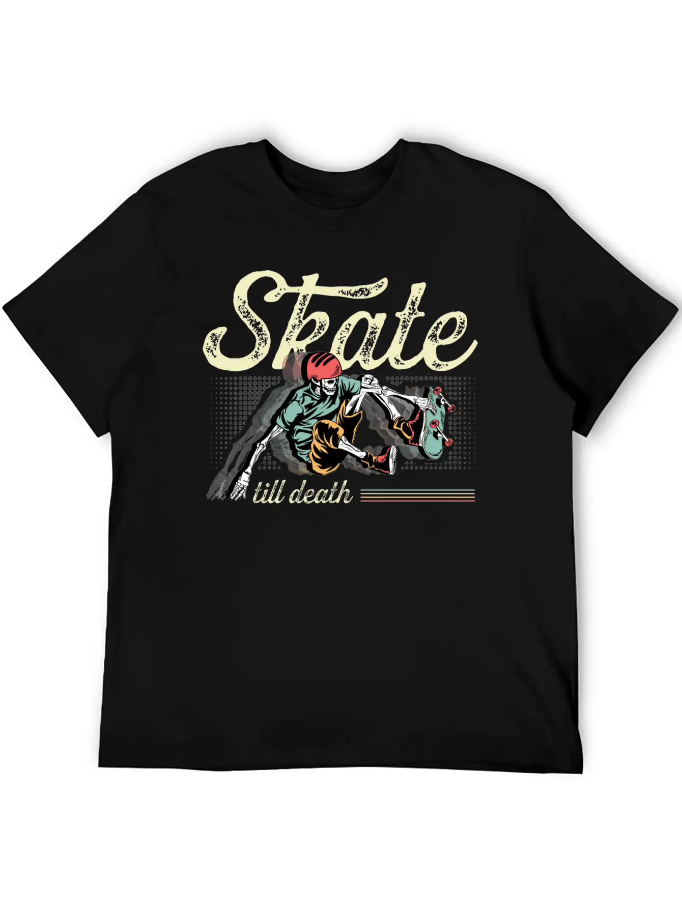 Skate Till Death Skater Gift Basic Graphic T-Shirt – Daily Comfort In Soft Cotton