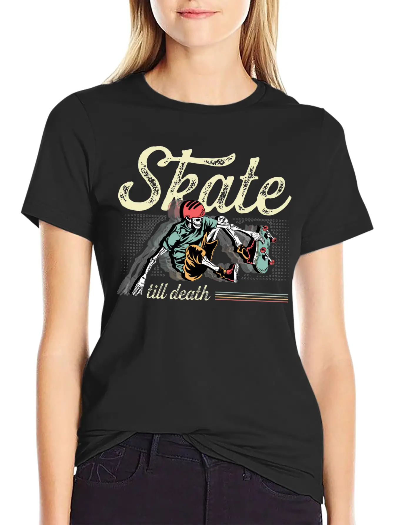 Skate Till Death Skater Gift Basic Graphic T-Shirt – Daily Comfort In Soft Cotton