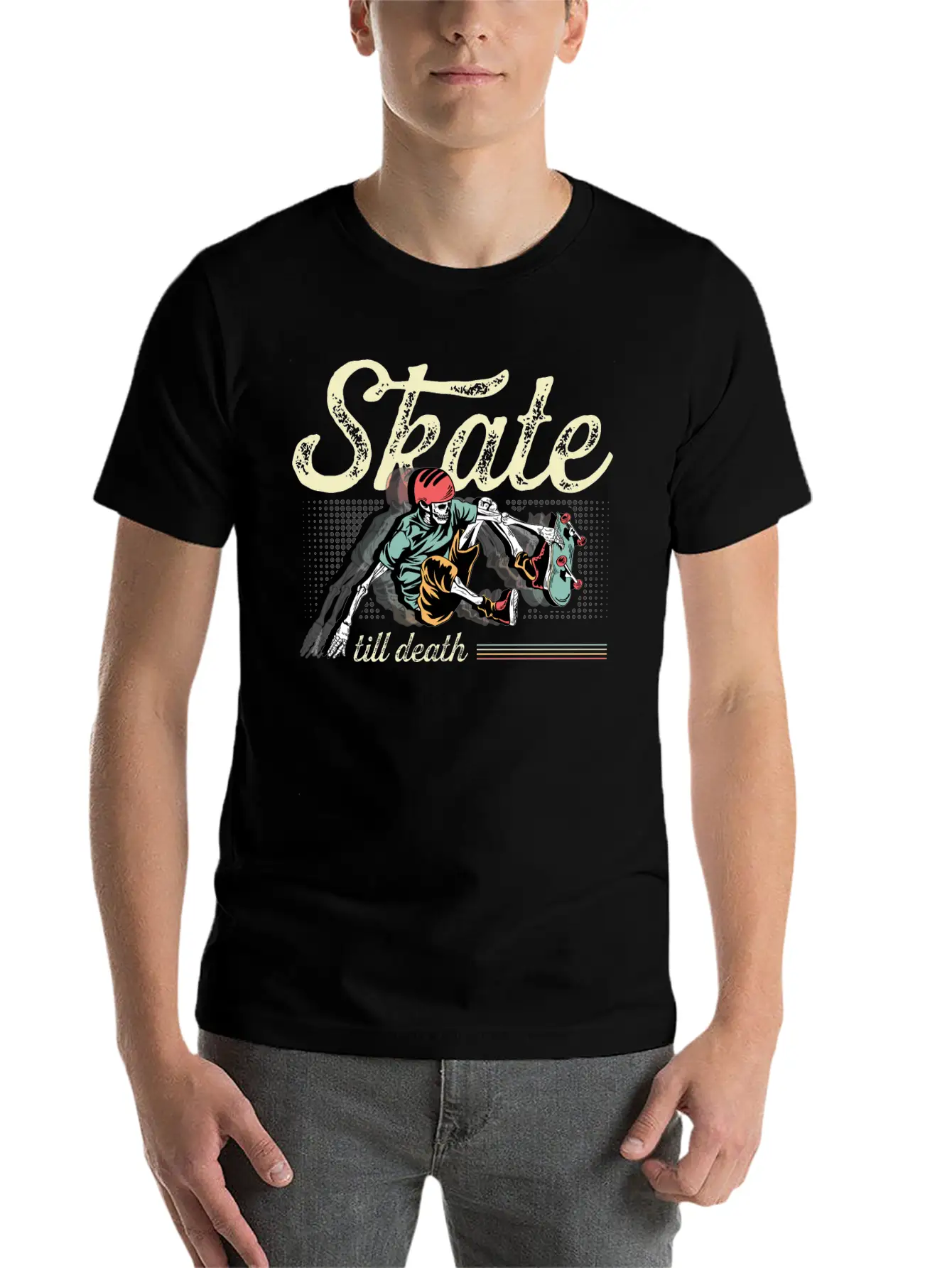 Skate Till Death Skater Gift Basic Graphic T-Shirt – Daily Comfort In Soft Cotton